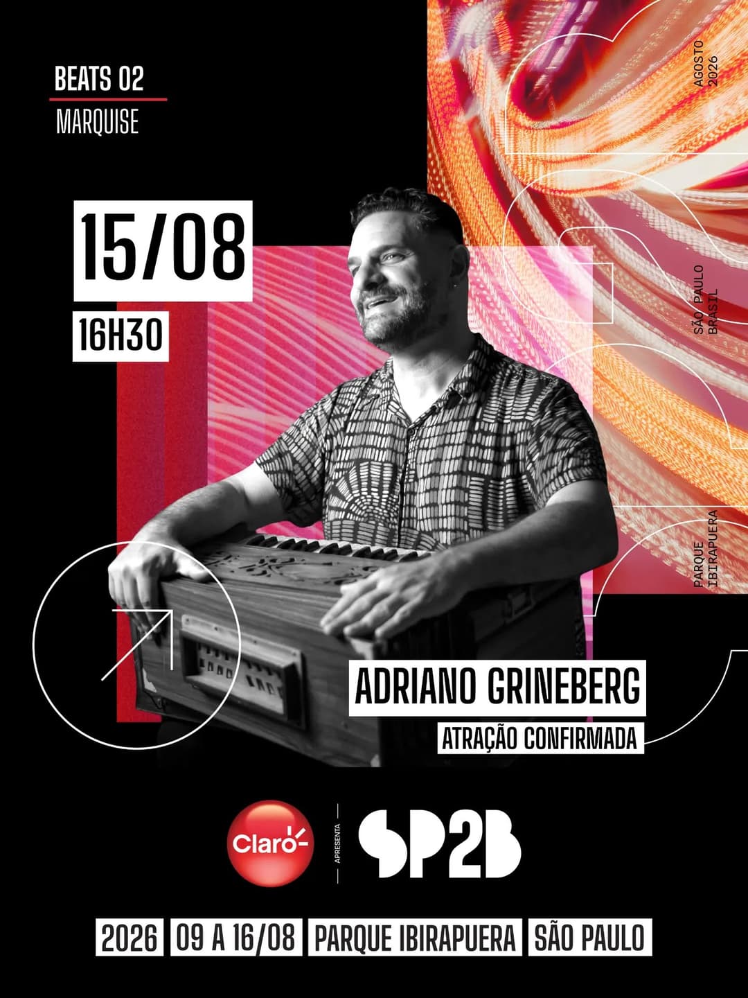 Flyer de Adriano Grineberg e Afro Latin Blues