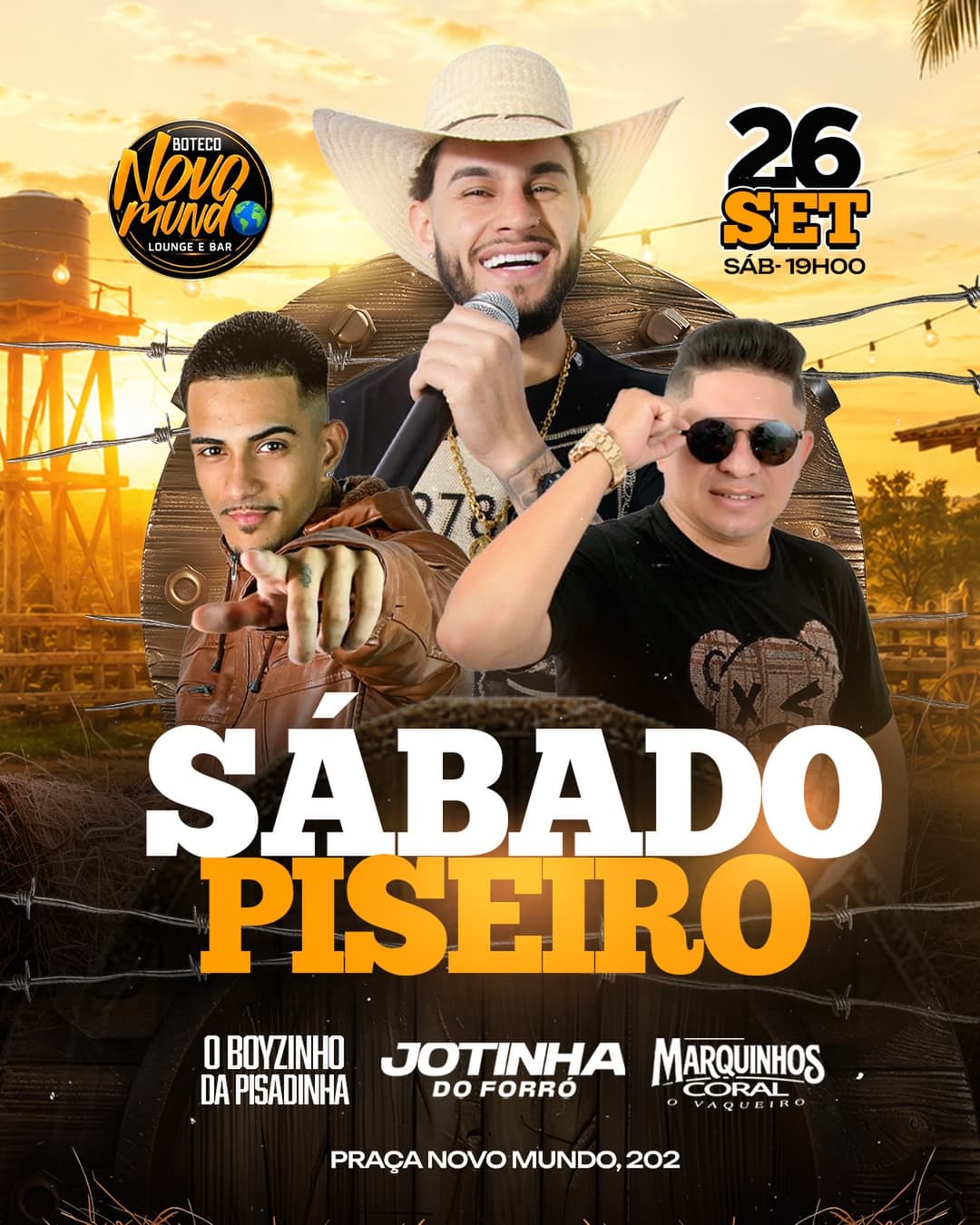 Flyer de Jotinha do Forró, Marquinhos Coral e mais 1 artista