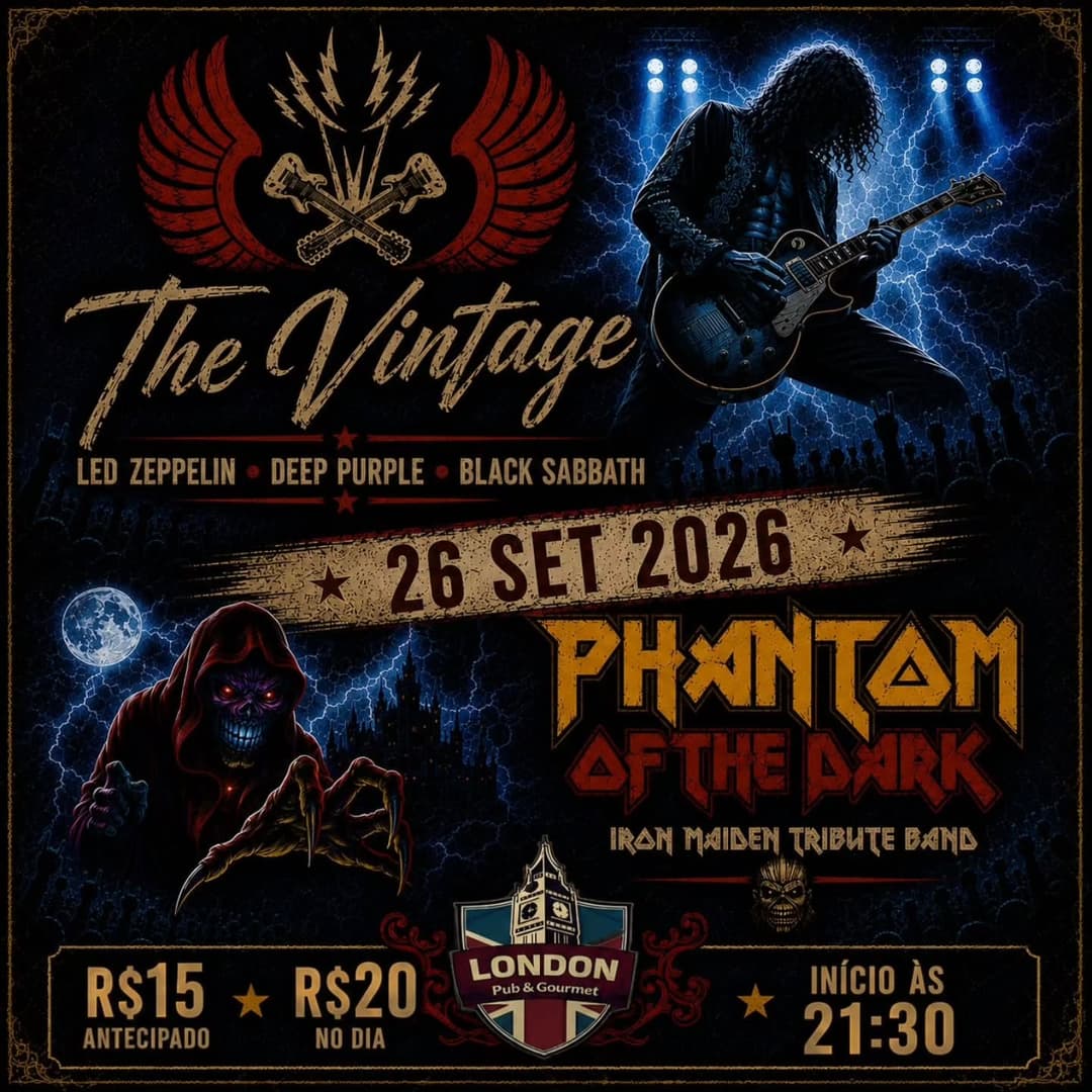 Flyer de Phantom of the Dark e The Vintage