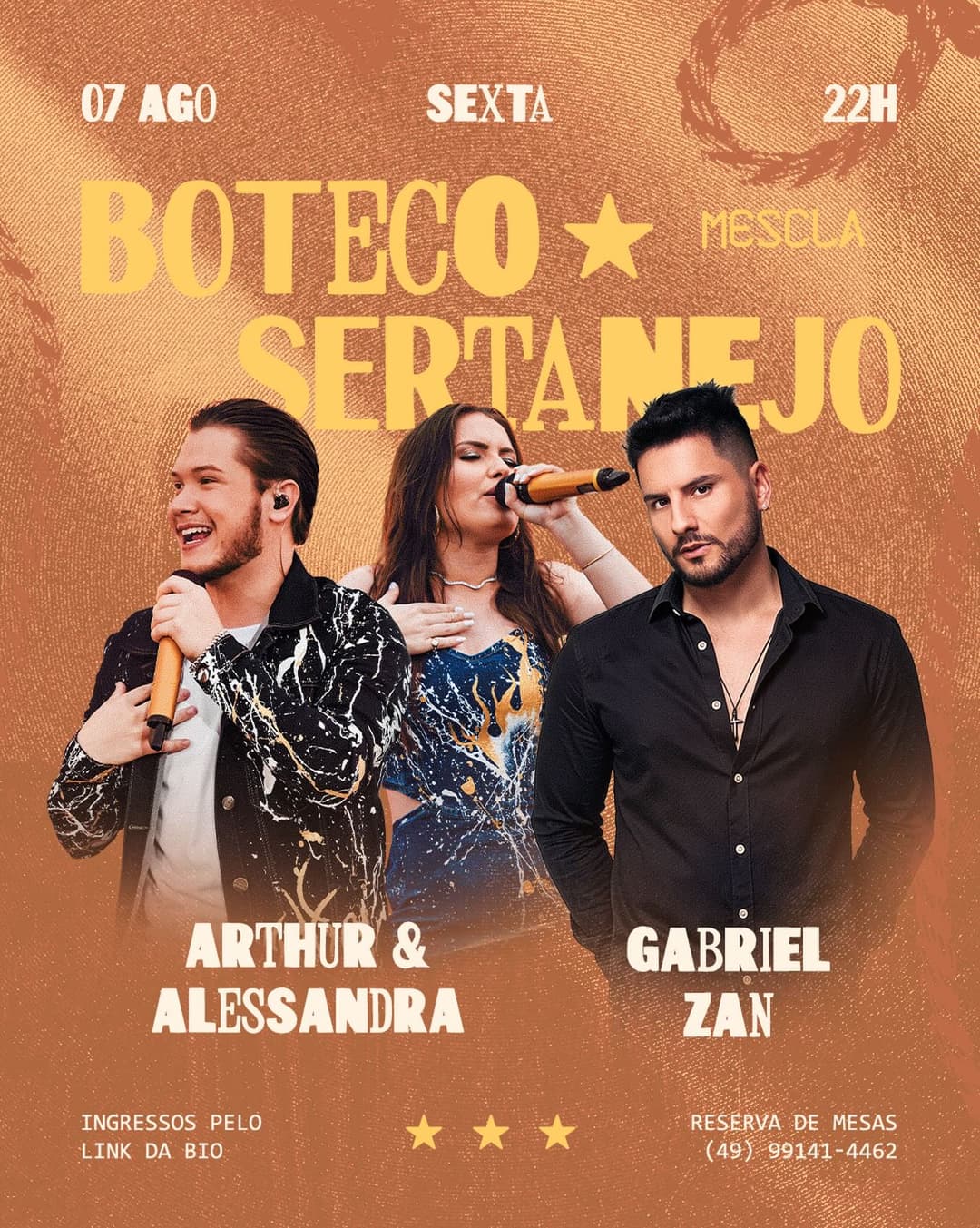 Flyer de Gabriel Zan e Arthur & Alessandra