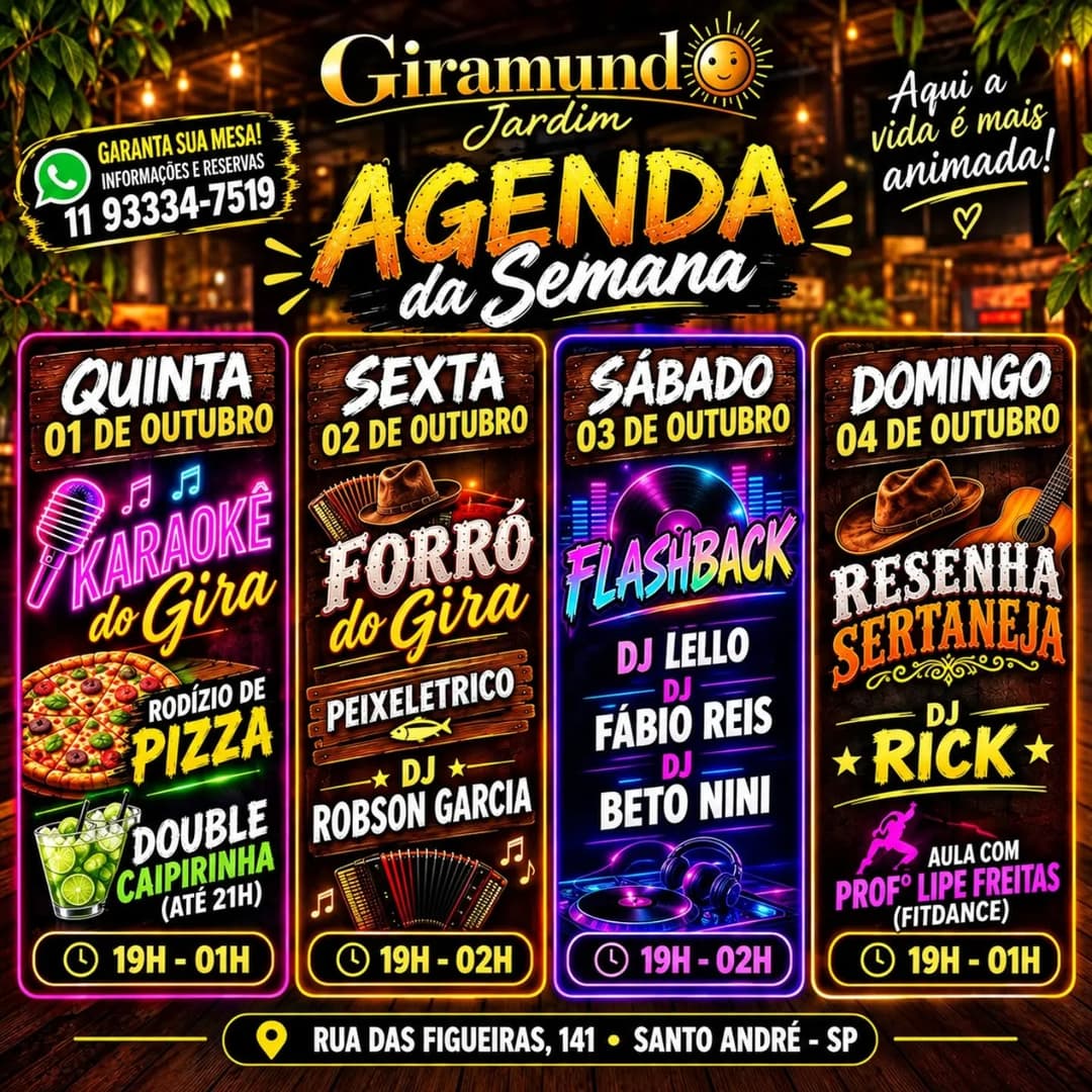 Flyer de Forró do Gira, Peixe Elétrico e DJ Robson Garcia