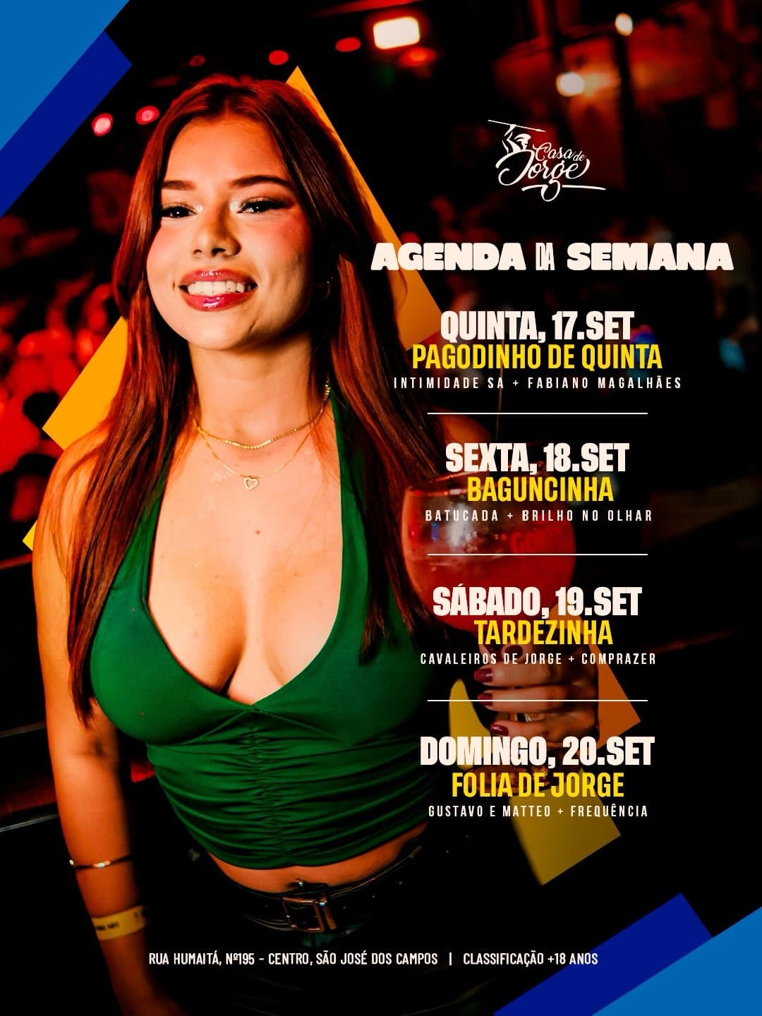 Flyer de Cavaleiros de Jorge, Grupo Comprazer e mais 2 artistas