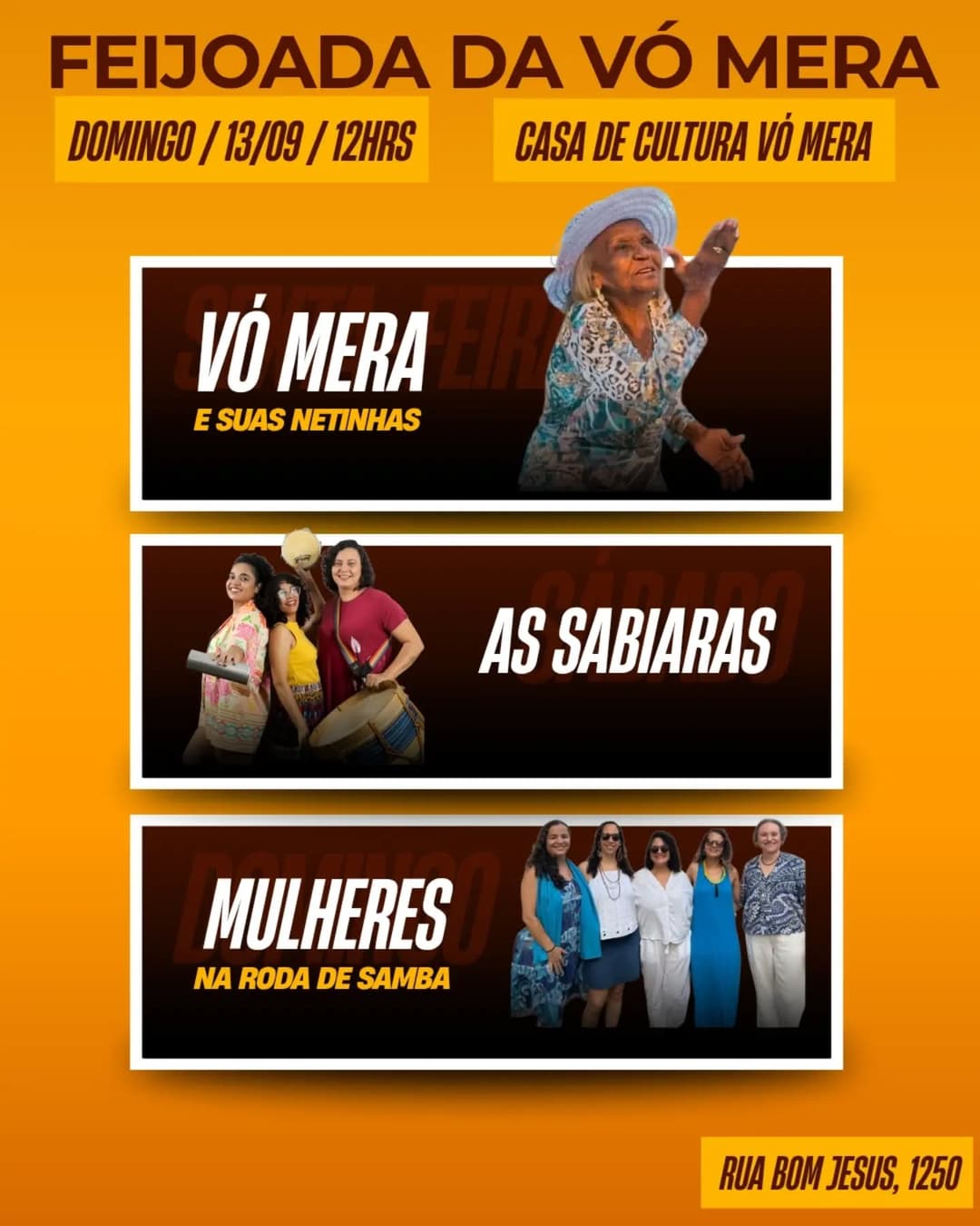 Flyer de Vó Mera e Suas Netinhas e Sabiaras