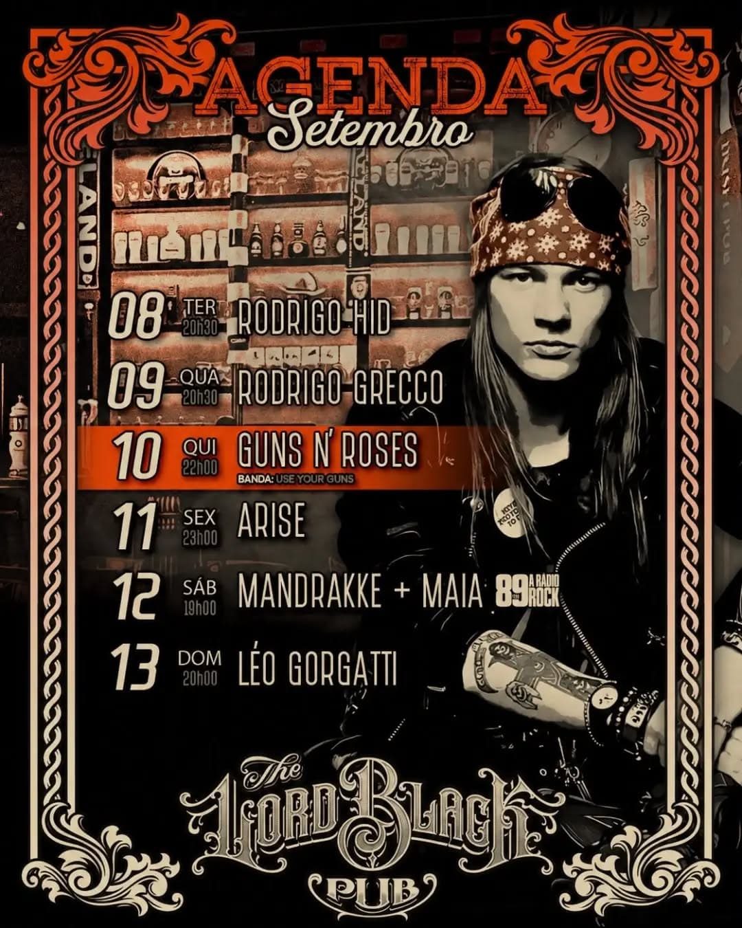 Flyer de Banda Mandrakke e Tatola Maia Viva o Rock