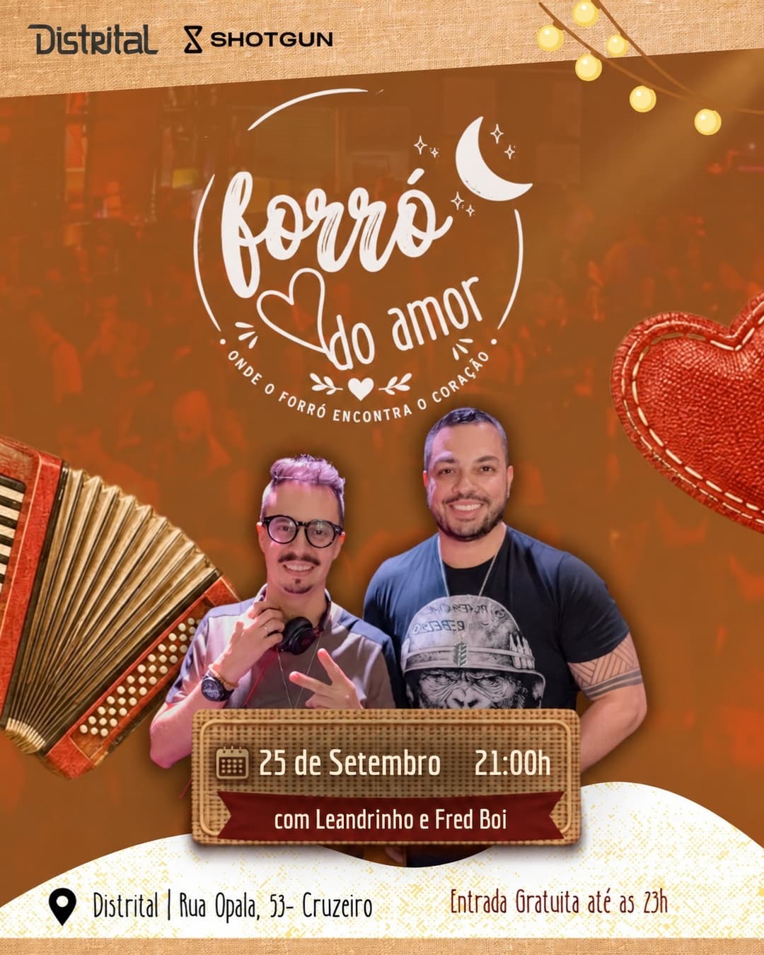 Flyer de Leandrinho e Fred Boi