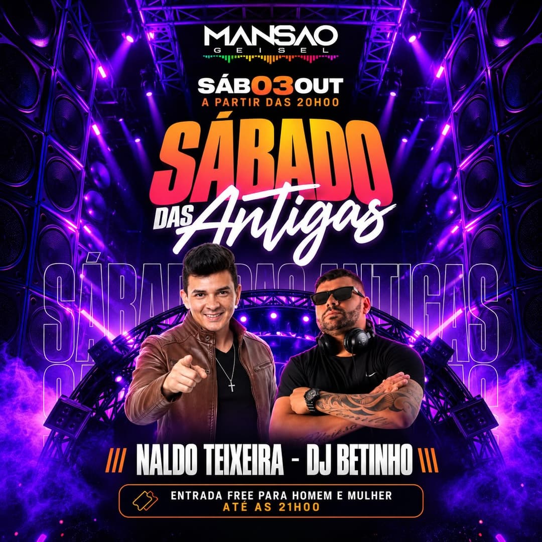 Flyer de Naldo Teixeira Vocalista e Dj Betinho