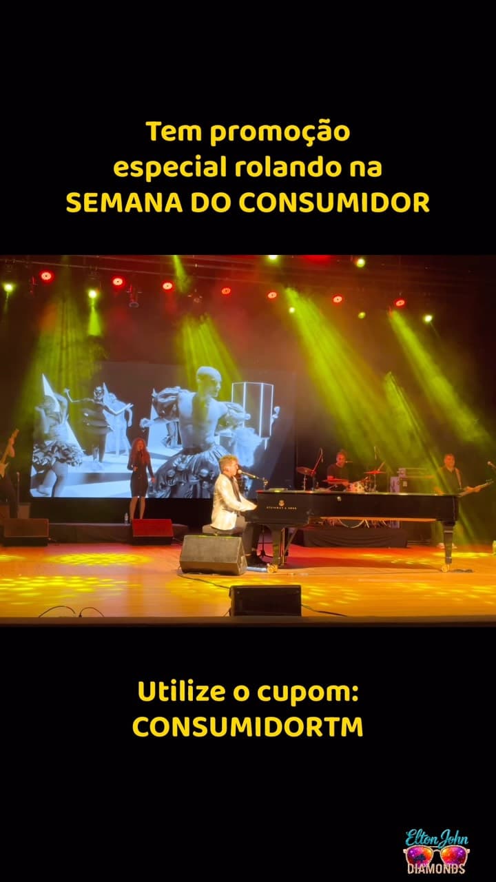 Flyer de Elton John Diamonds e Mizinho Carvalho
