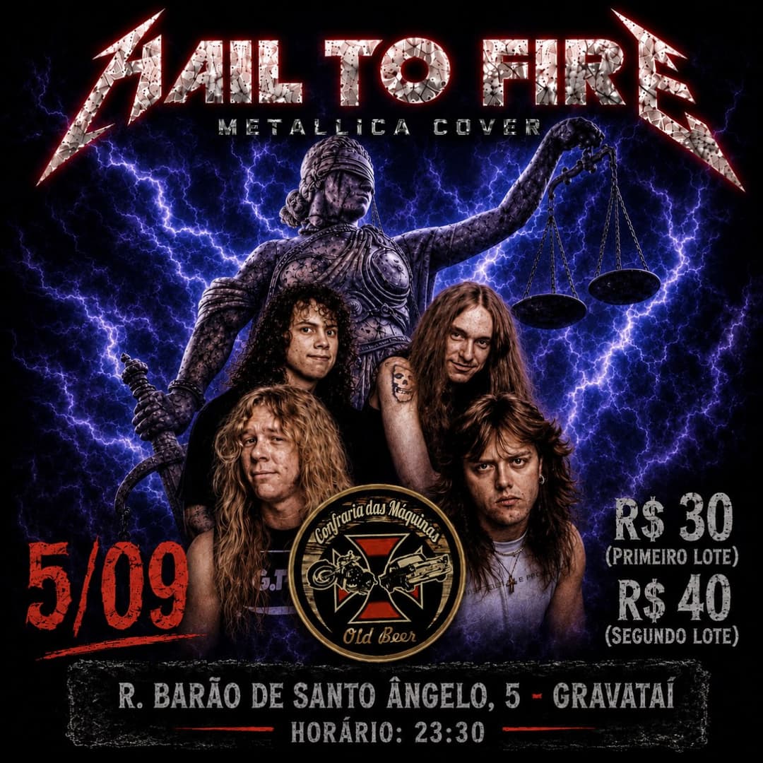 Flyer de Hail to Fire, Madame Chaos Band e Alice Lift Band