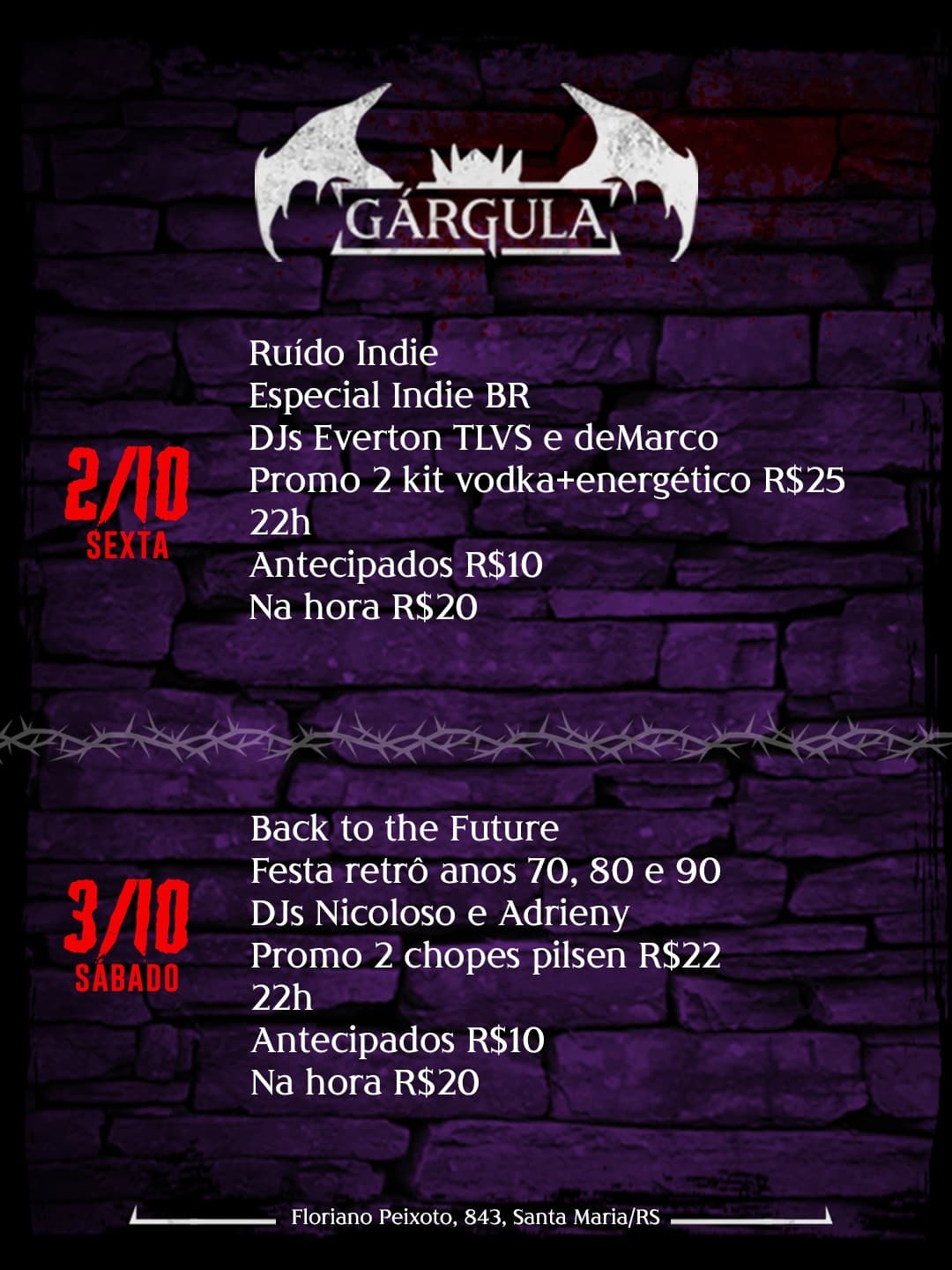 Flyer de Ruído Indie, djevertontlvs e demarco.msc