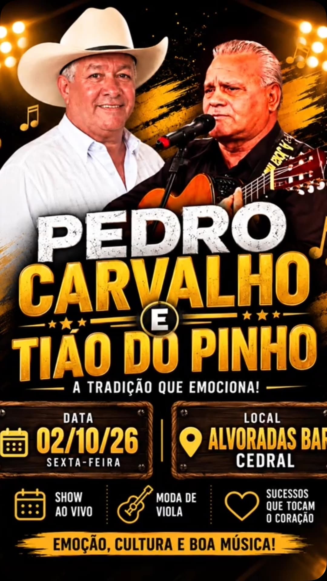 Flyer de PEDRO CARVALHO e TIÃO DO PINHO