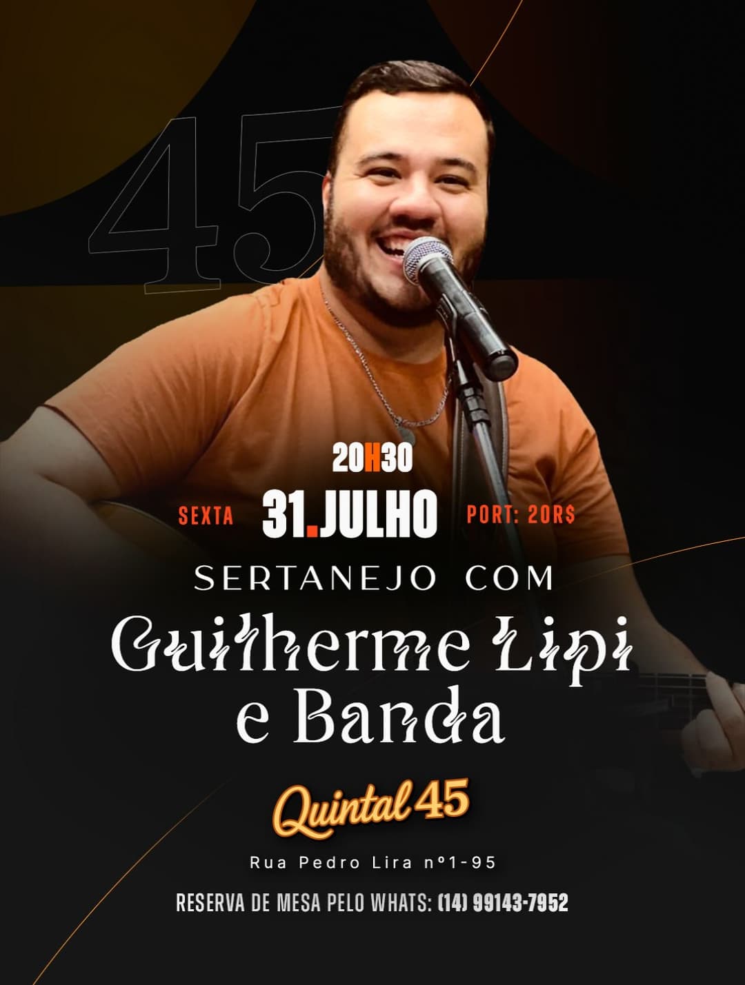 Flyer de Guilherme Lipi e Banda