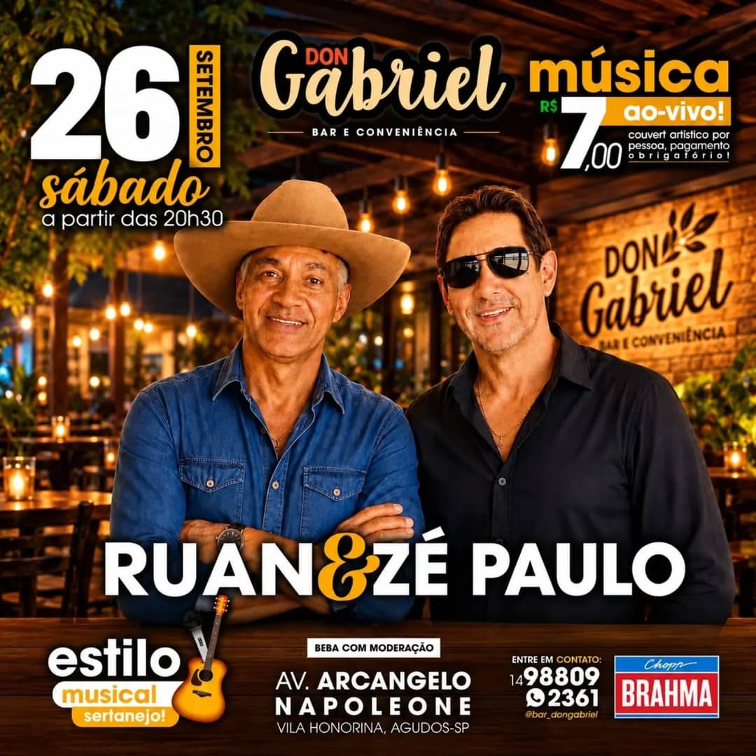 Flyer de Ruan e Zé Paulo
