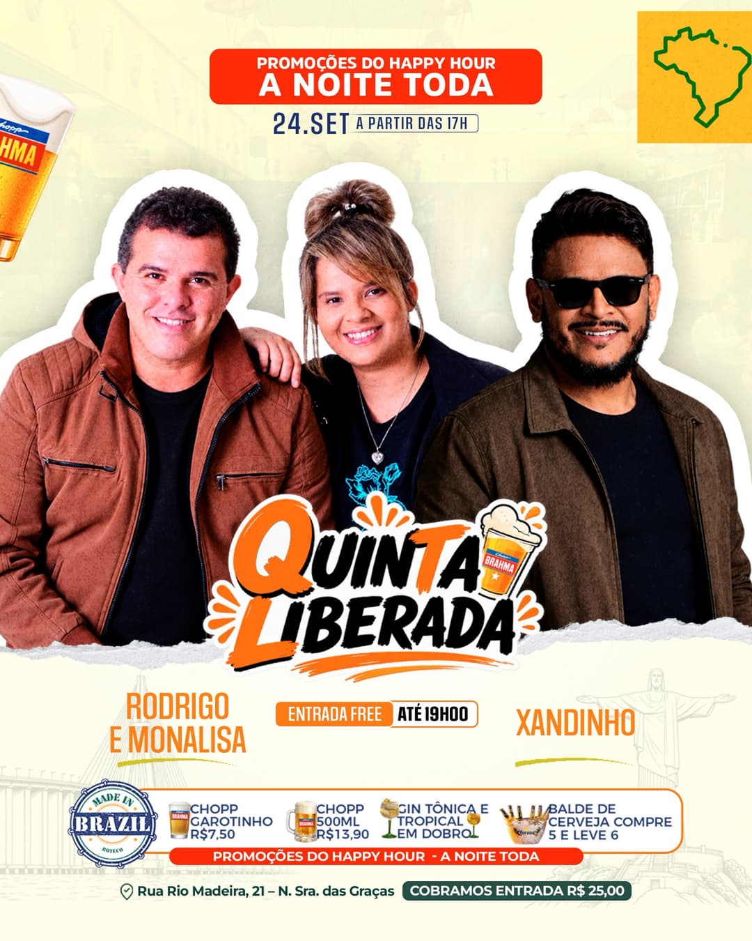 Flyer de Rodrigo & Monalisa e Xandinho