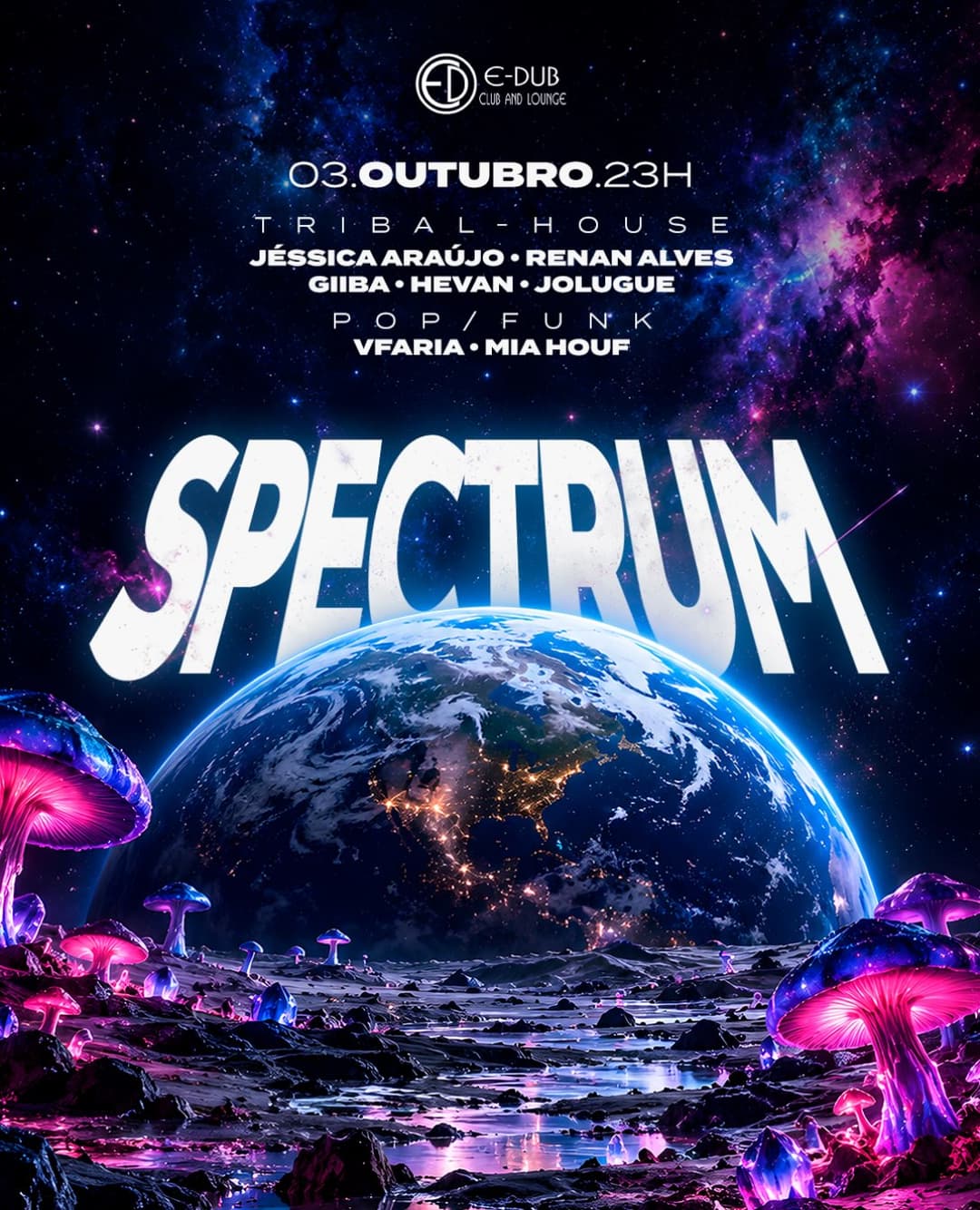 Flyer de Tribal House, JÉSSICA ARAÚJO e mais 6 artistas