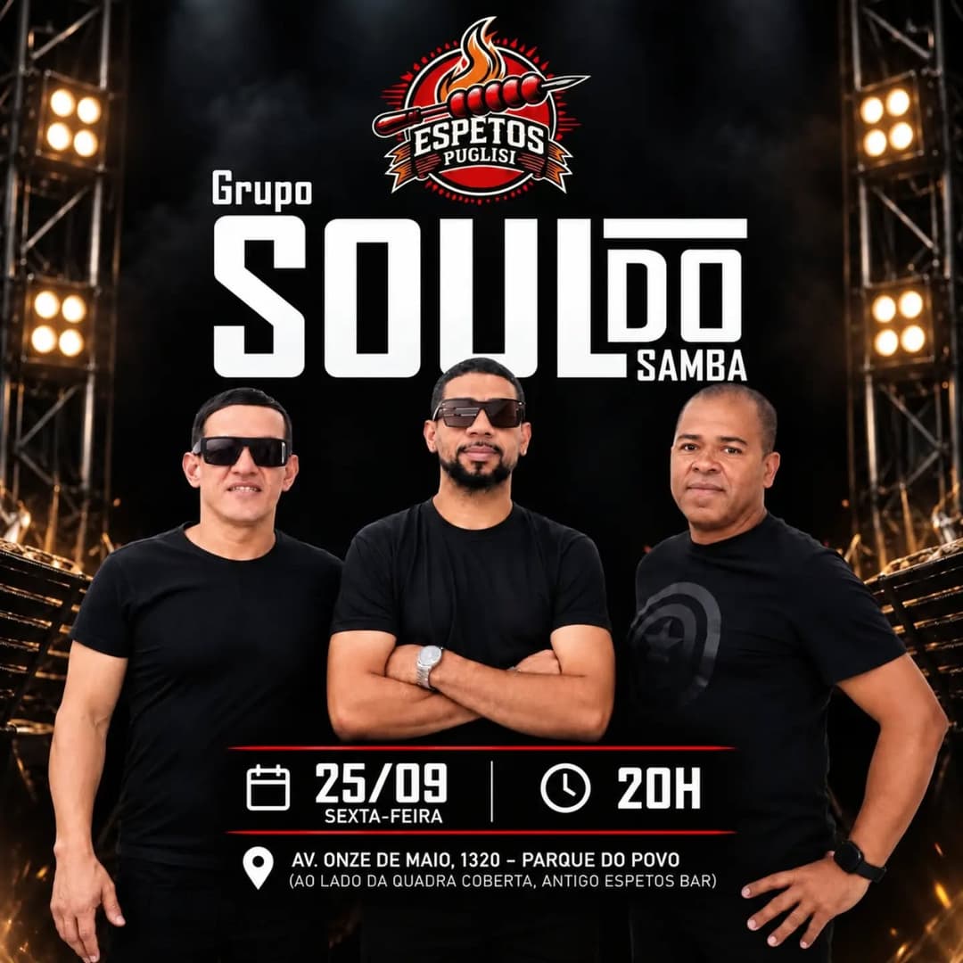 Flyer de Grupo Soulo Samba