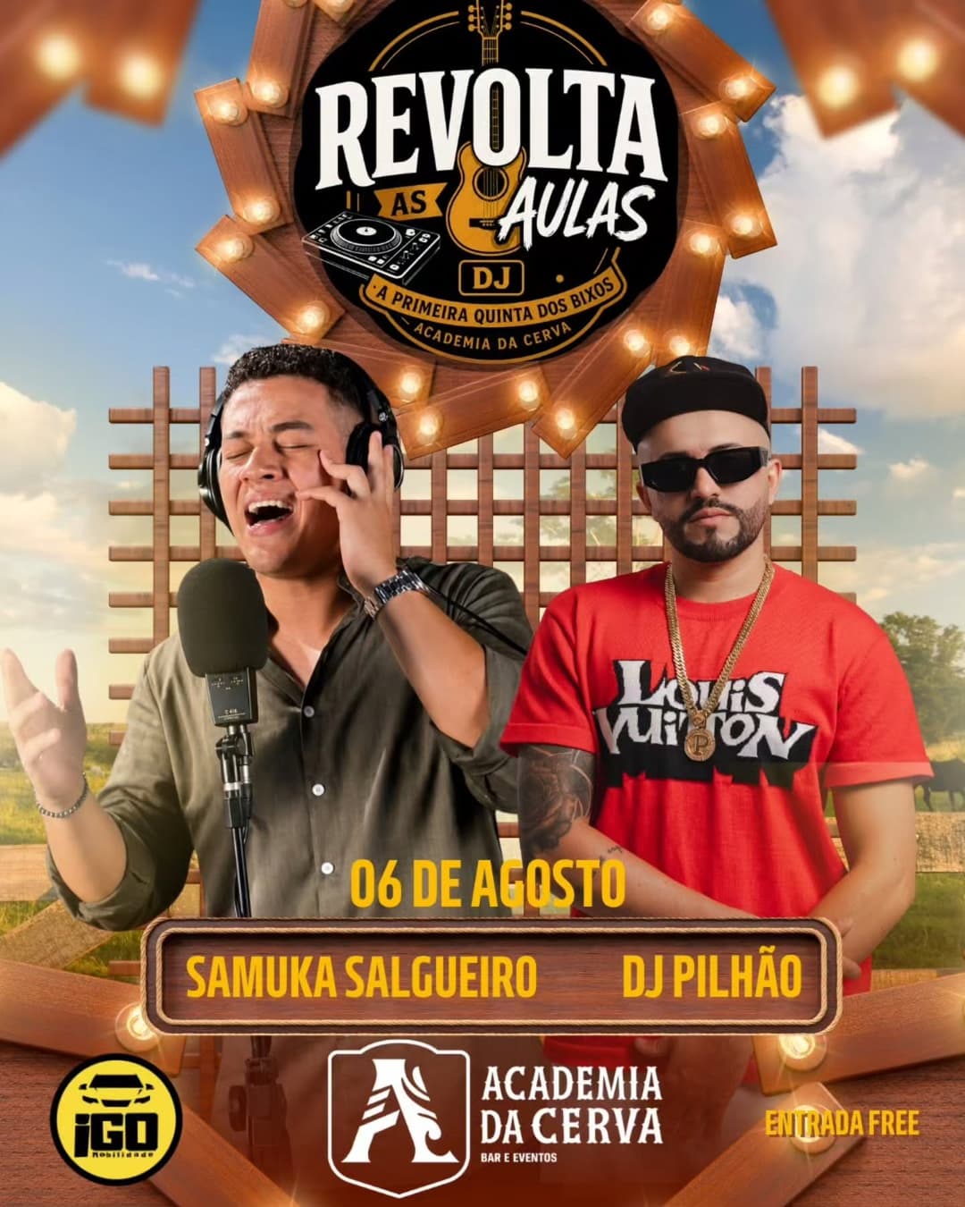 Flyer de Samuka Salgueiro, DJ Pilhão, Paulinho DJ e DJ Pilão