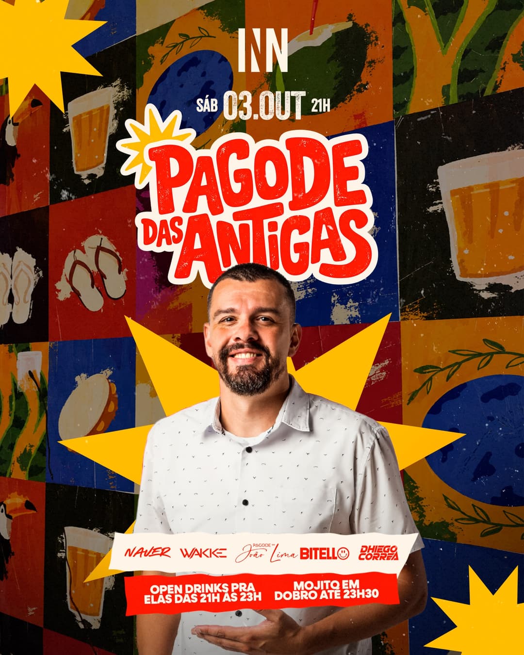 Flyer de Nauer, DJ Dhiego Correa, Bitello e mais 2 artistas