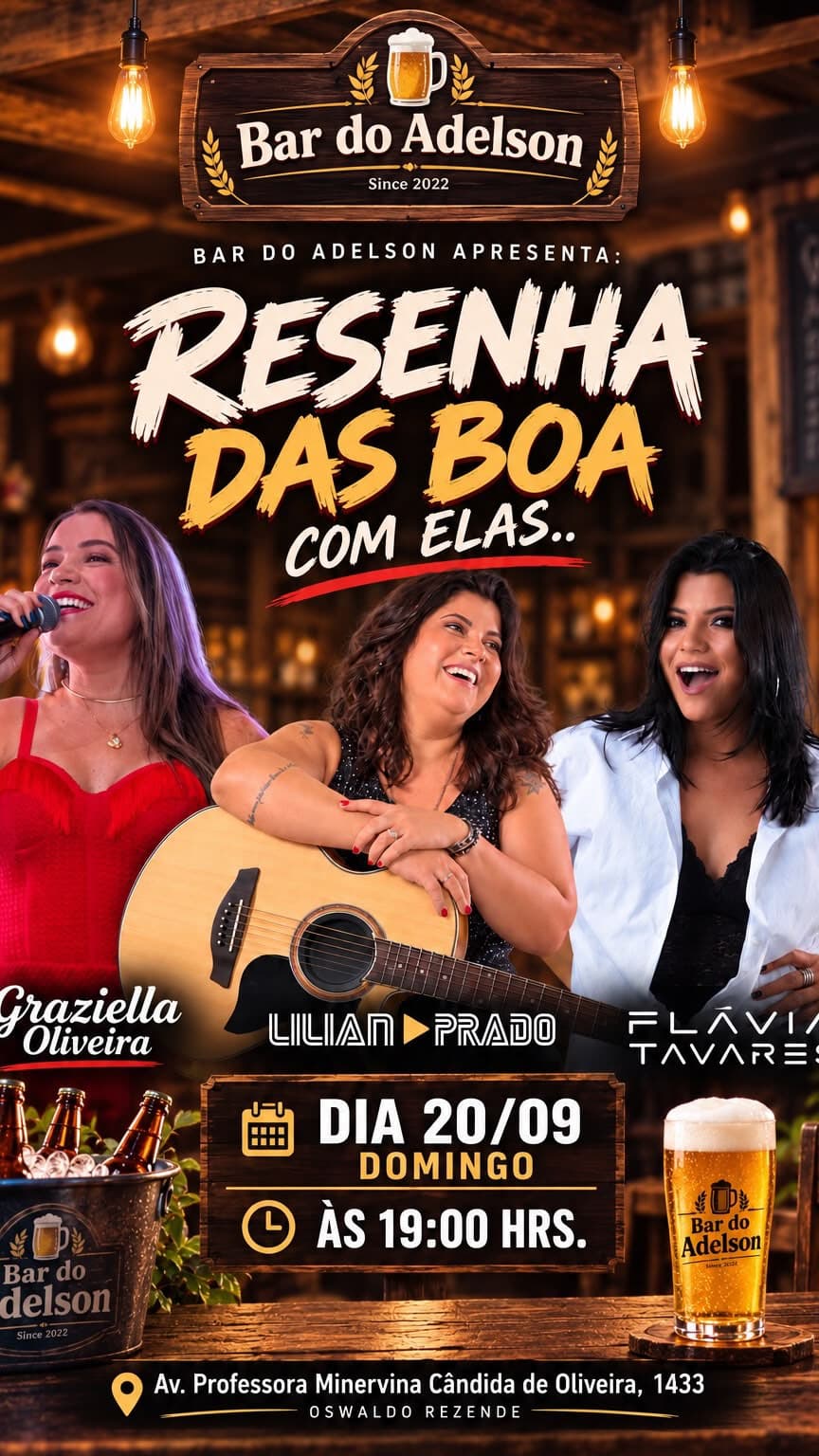 Flyer de Flavia Tavares e Resenha das Boa