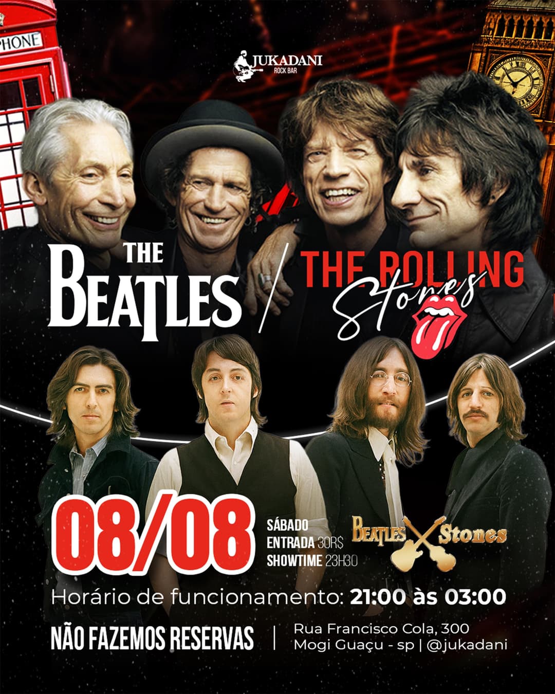 Flyer de Beatles x Stones