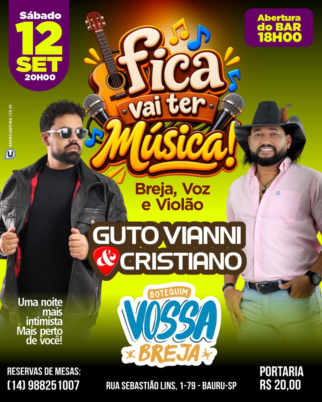 Flyer de Guto Vianni e Cristiano