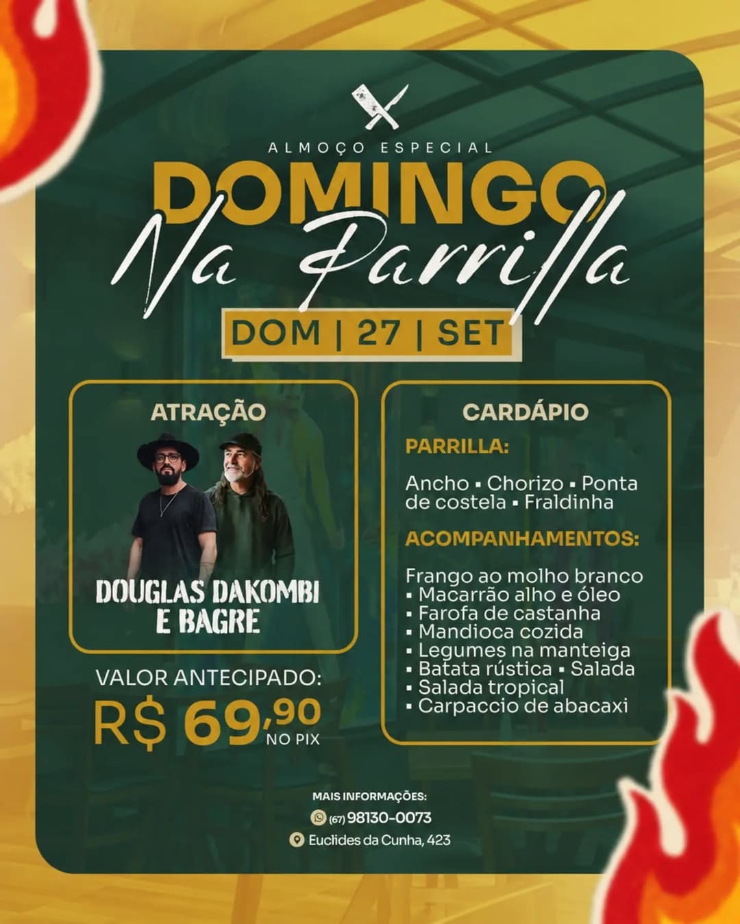 Flyer de Douglas Dakombi e Bagre