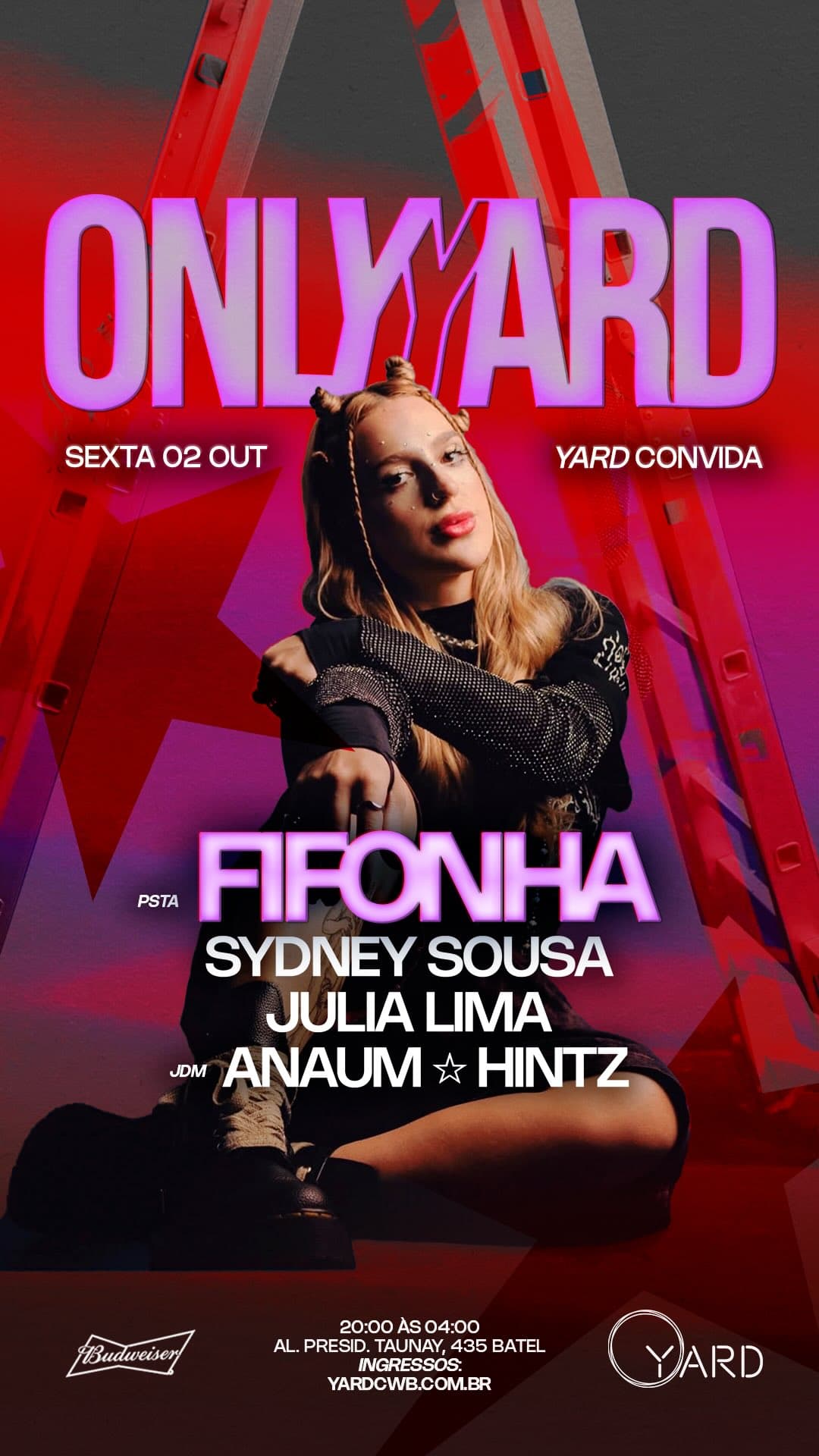 Flyer de Júlia Lima, Sydney Sousa, Anaum Anaum e mais 2 artistas