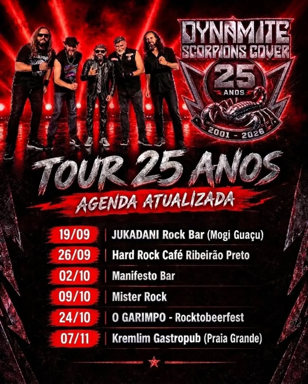 Flyer de Dynamite e Dynamite Scorpions Cover