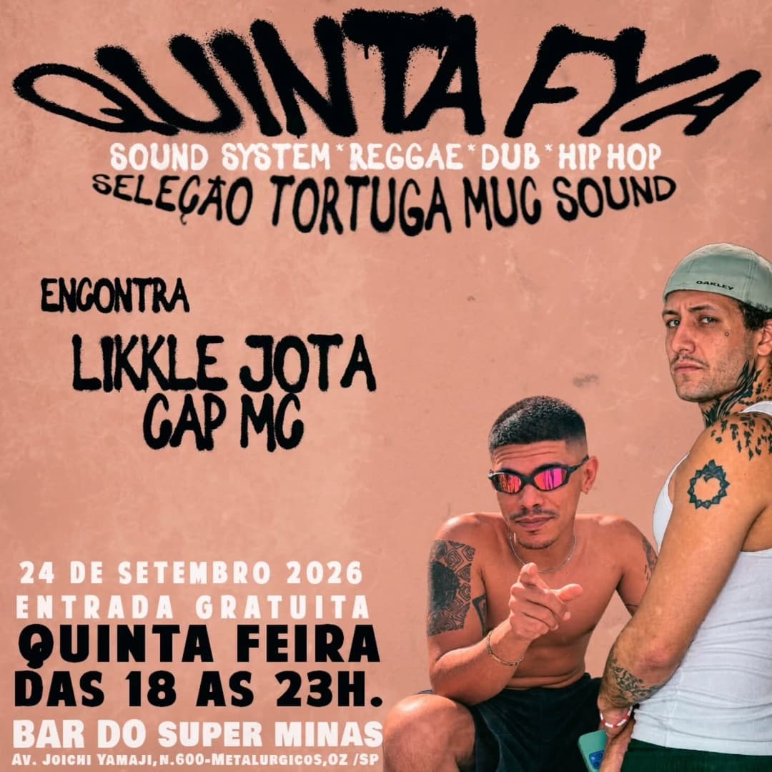 Flyer de Fya e Likkle Jota & Cap MC