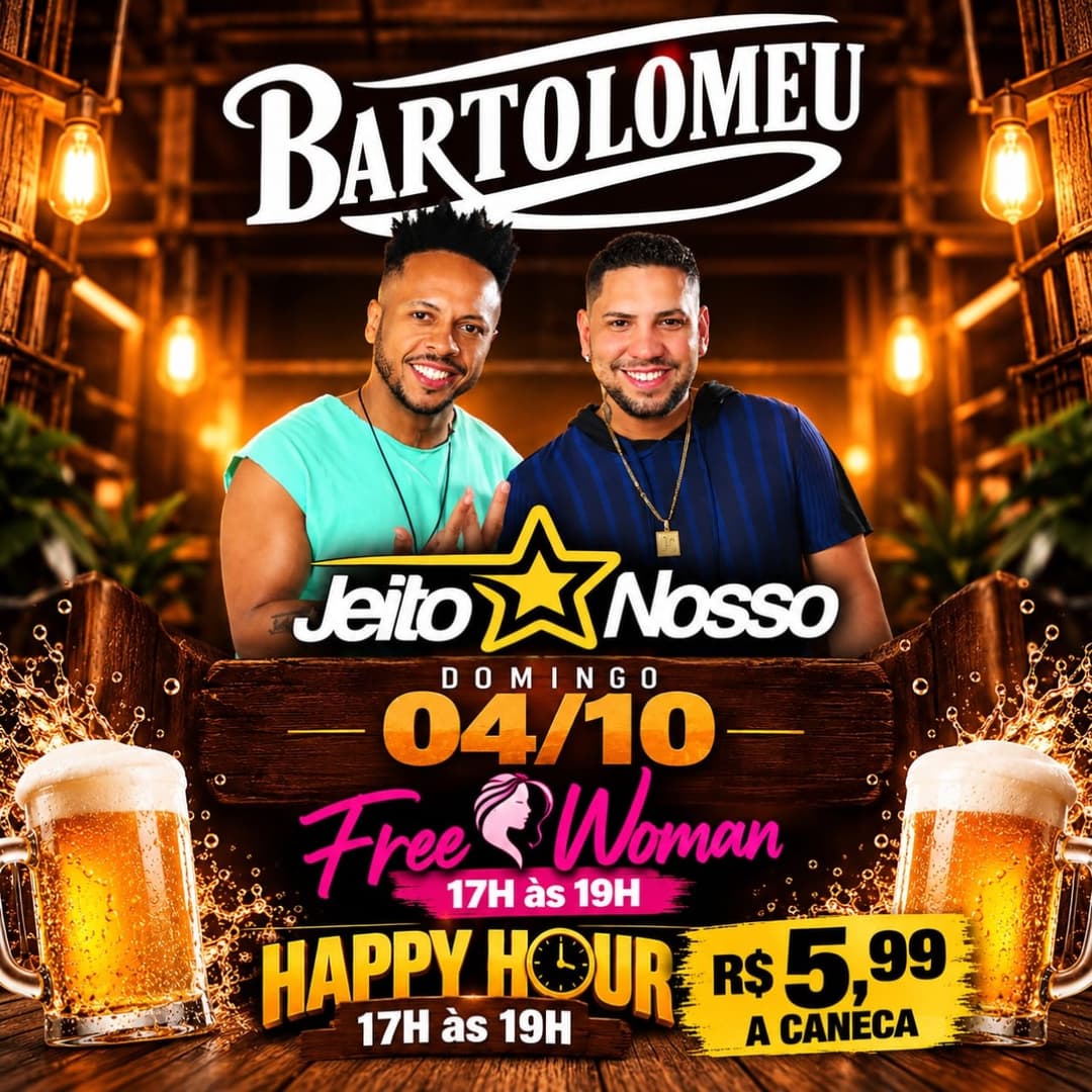 Flyer de Jeito Nosso e Free Woman
