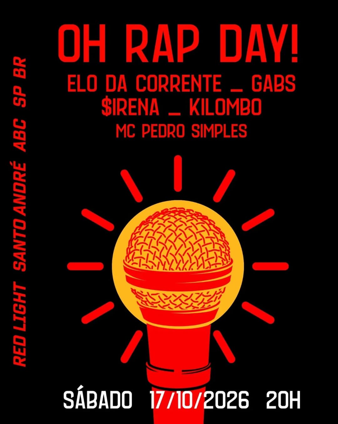 Flyer de GABS, Elo da Corrente, Irena, Kilombo e mais 1 artista