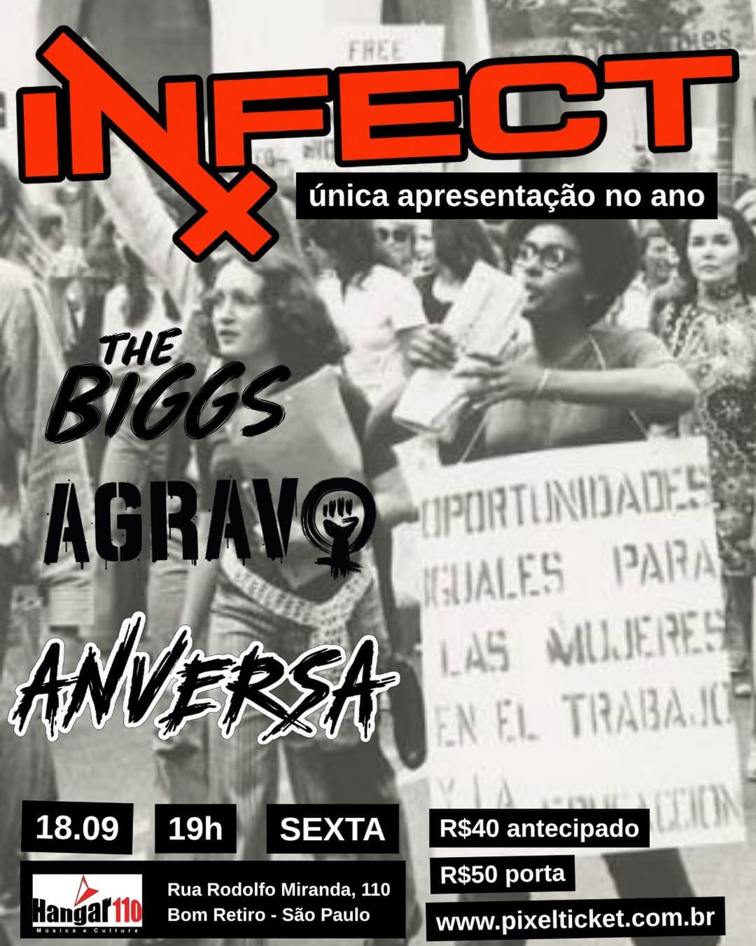 Flyer de Infect, Agravo, Anversa e THE BIGGS