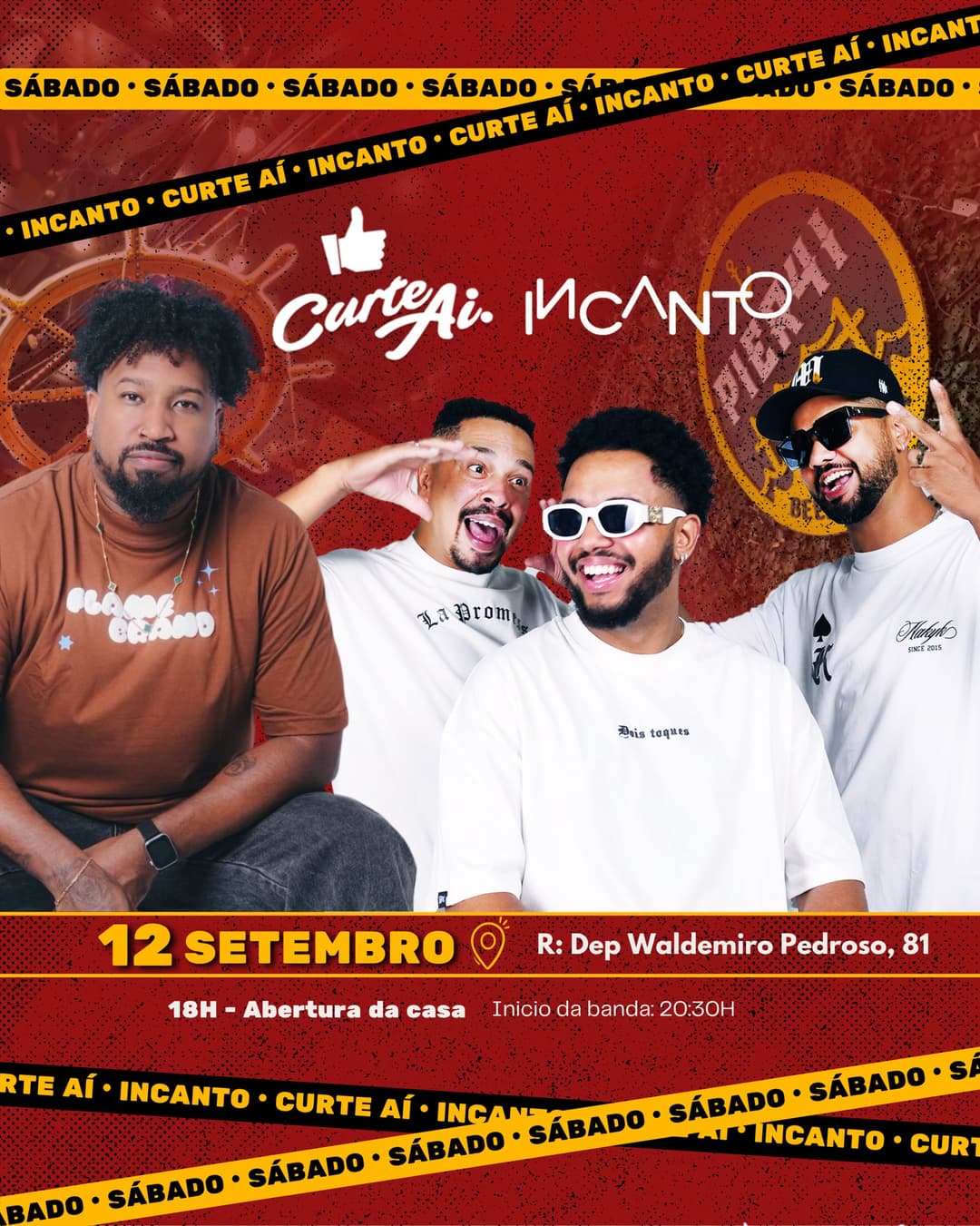 Flyer de Curte Aí e Grupo Incanto