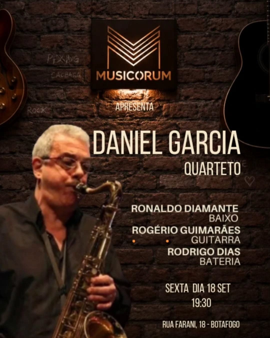 Flyer de Rogério Guimarães, Rodrigo Dias e mais 2 artistas