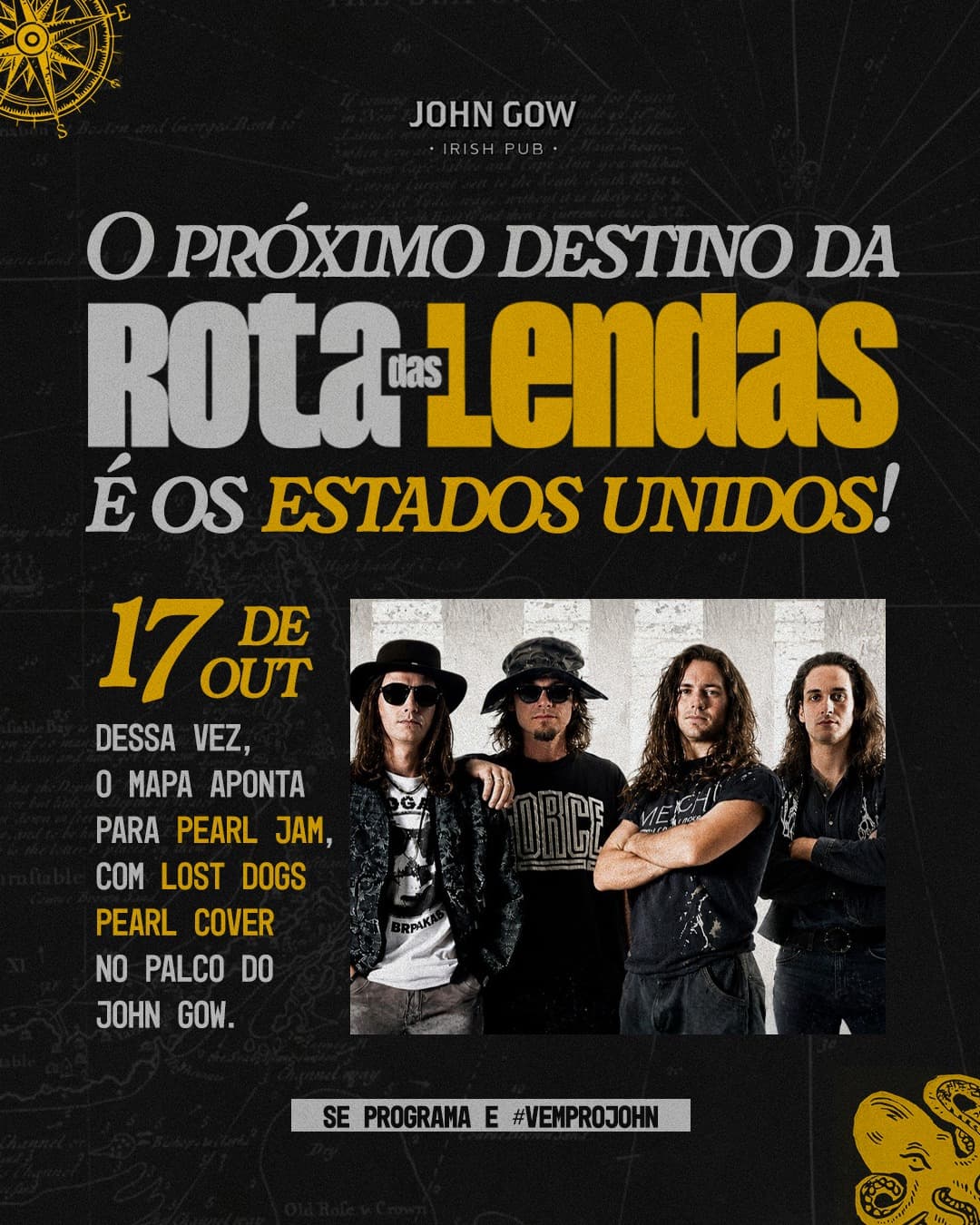Flyer de John Gow e Lost Dogs Pearl Cover