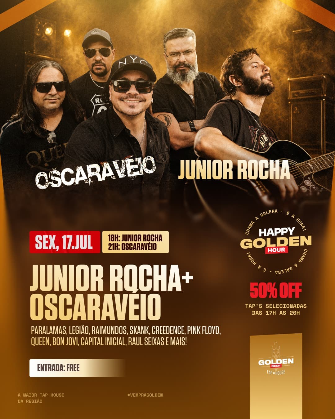 Flyer de Junior Rocha e Banda Oscaravéio