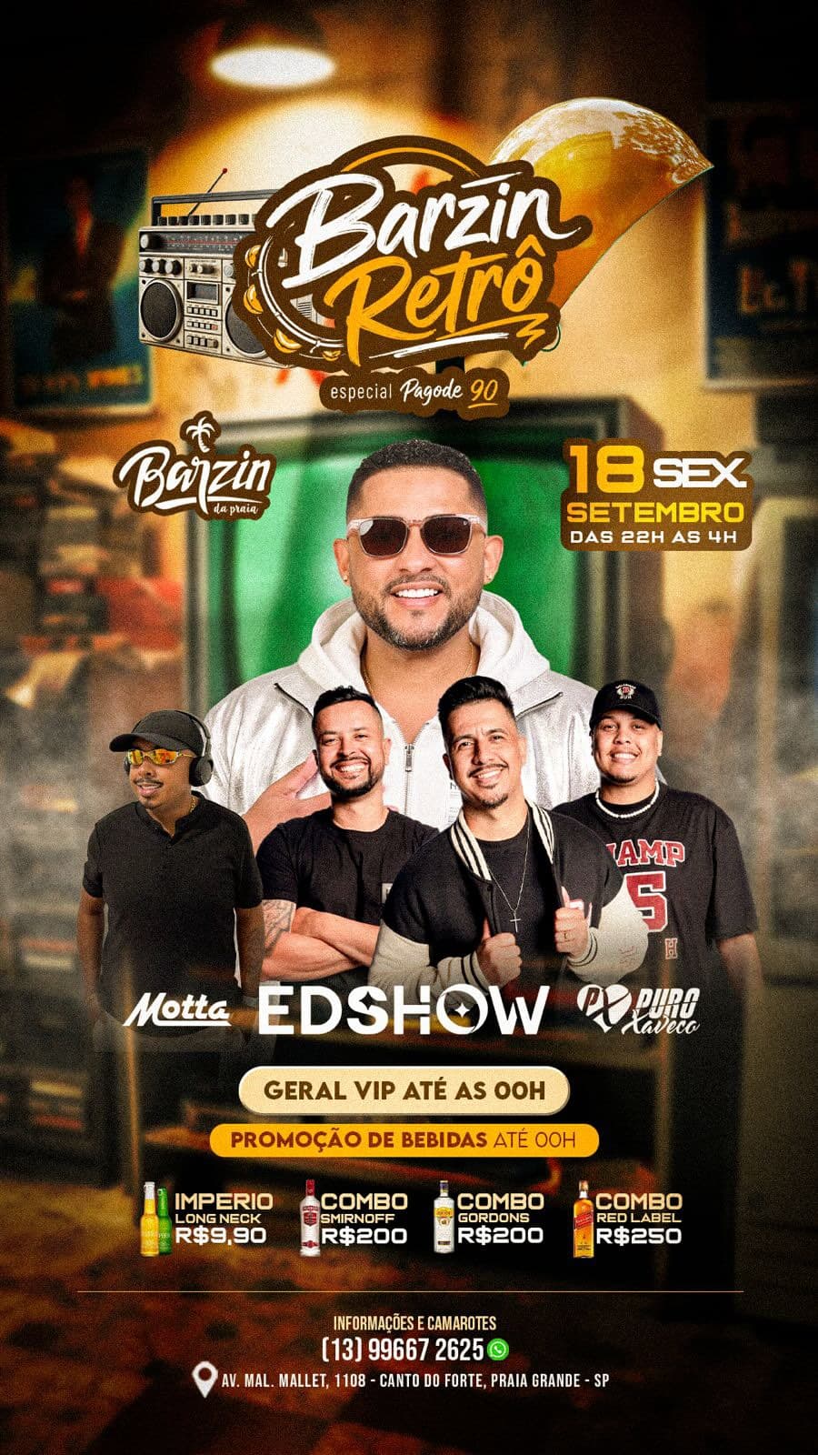 Flyer de Edshow, Puro Xaveco e DJ Motta