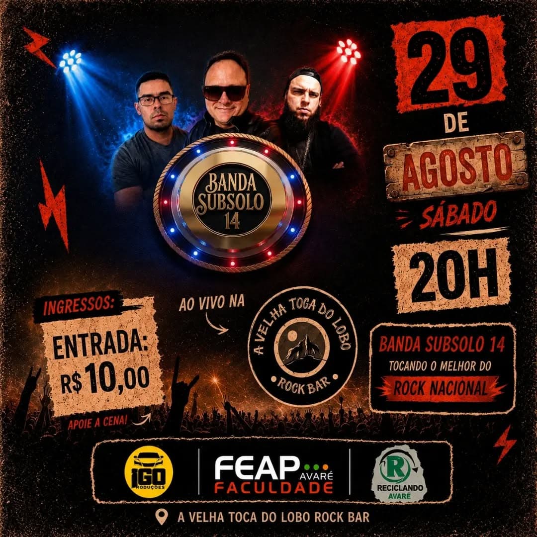 Flyer de Banda Subsolo 14