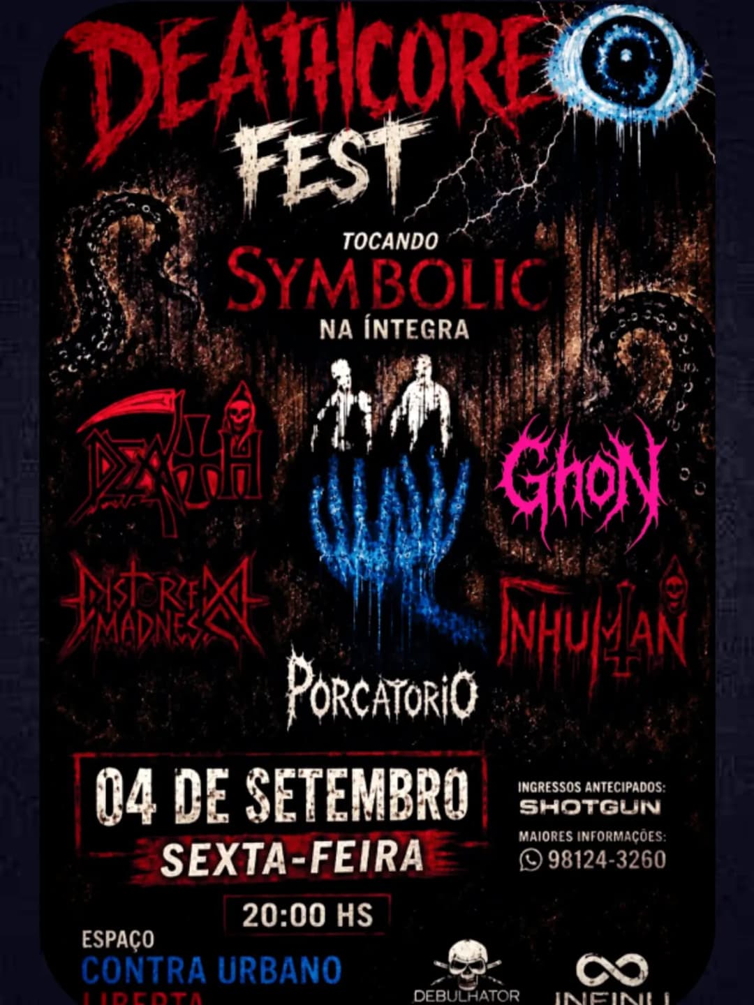 Flyer de GhoN, Porcatório, Inhuman e DISTORCED MADNESS
