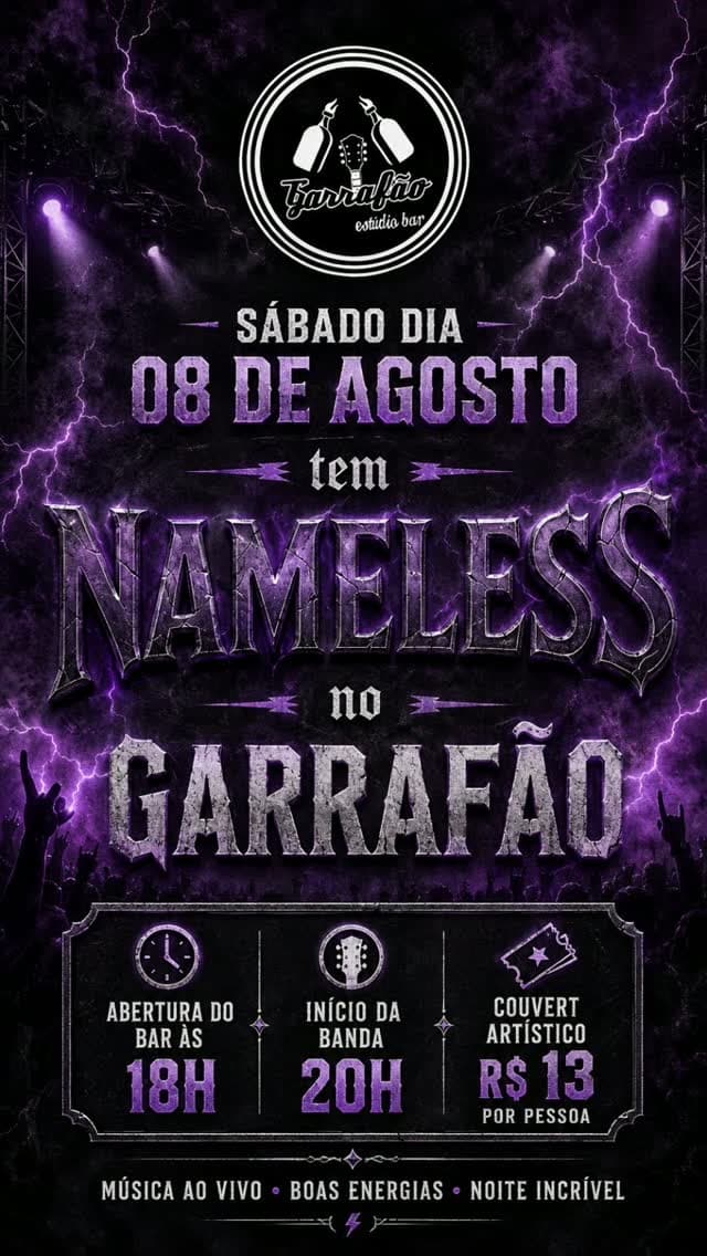 Flyer de Banda Nameless