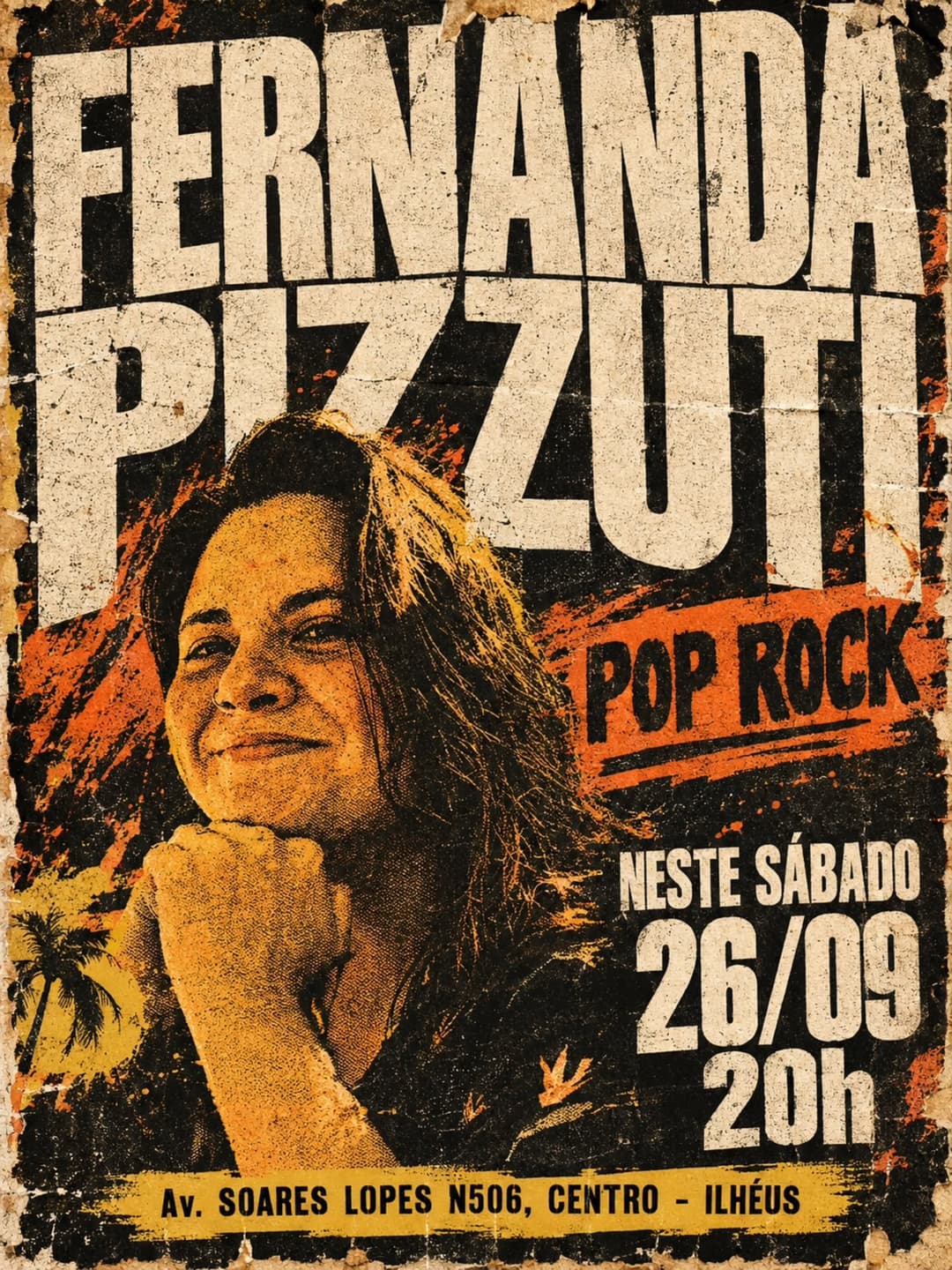 Flyer de Fernanda Pizzuti e banda