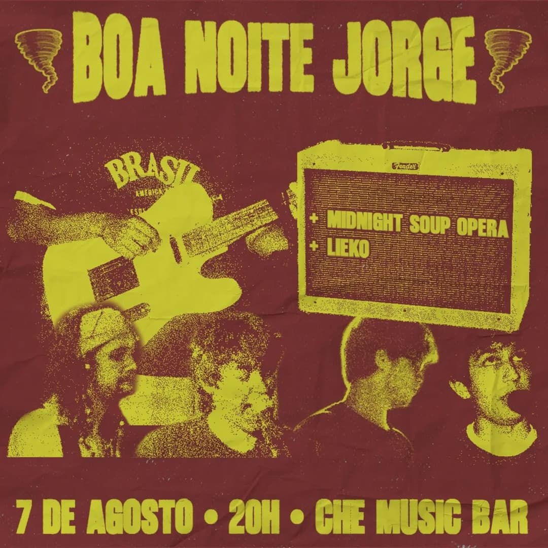 Flyer de Boa Noite Jorge, Lieko e Midnight Soup Opera