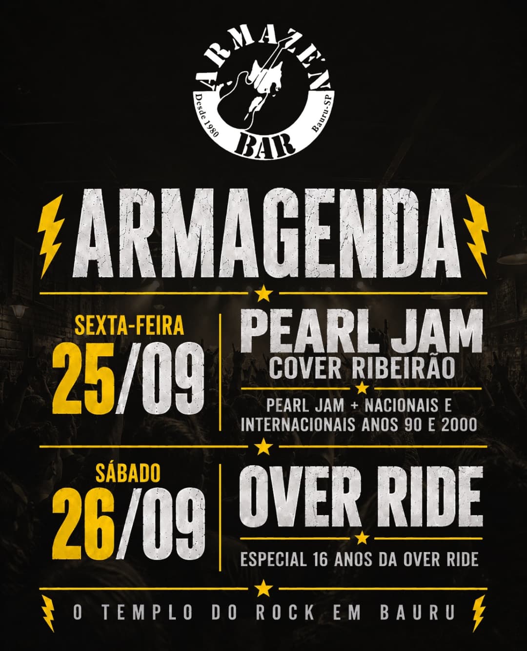 Flyer de Pearl Jam Cover Ribeirão