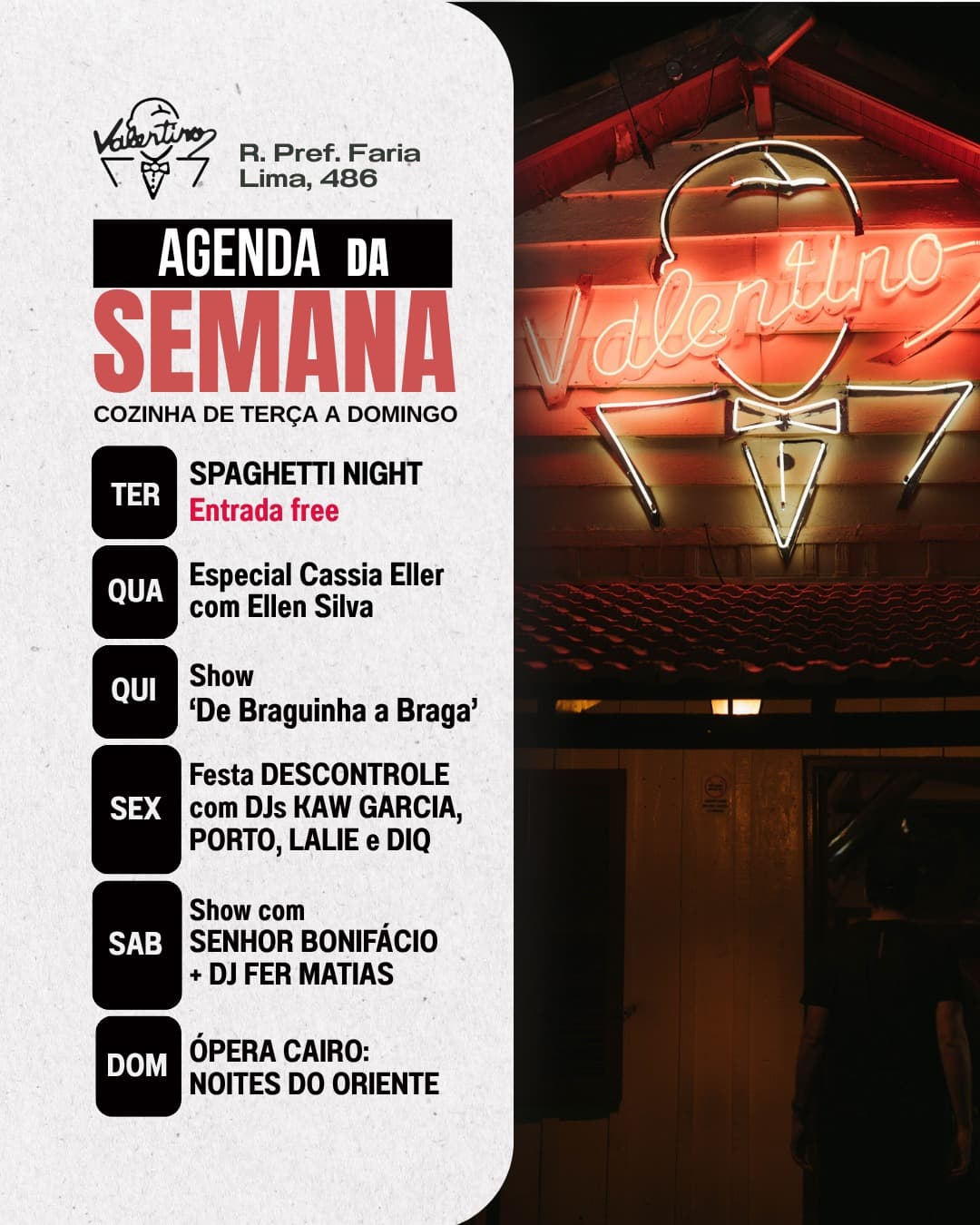 Flyer de Senhor Bonifácio e DJ Fer Matias