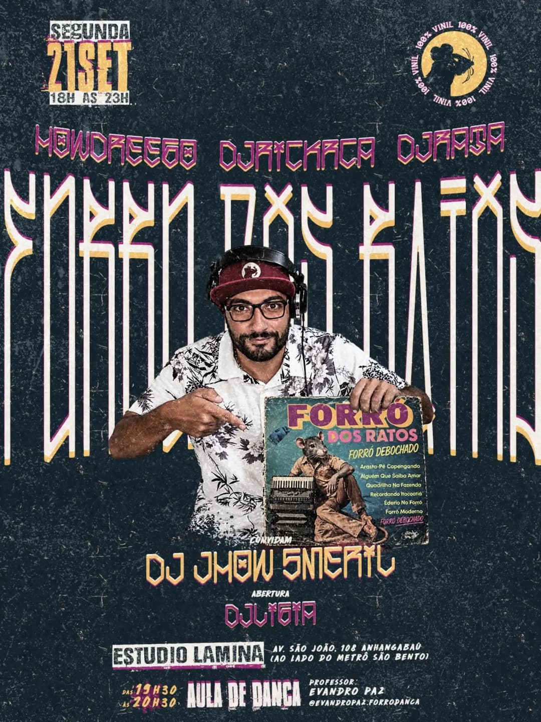 Flyer de Forró dos Ratos, DJ Rick RCA e mais 4 artistas