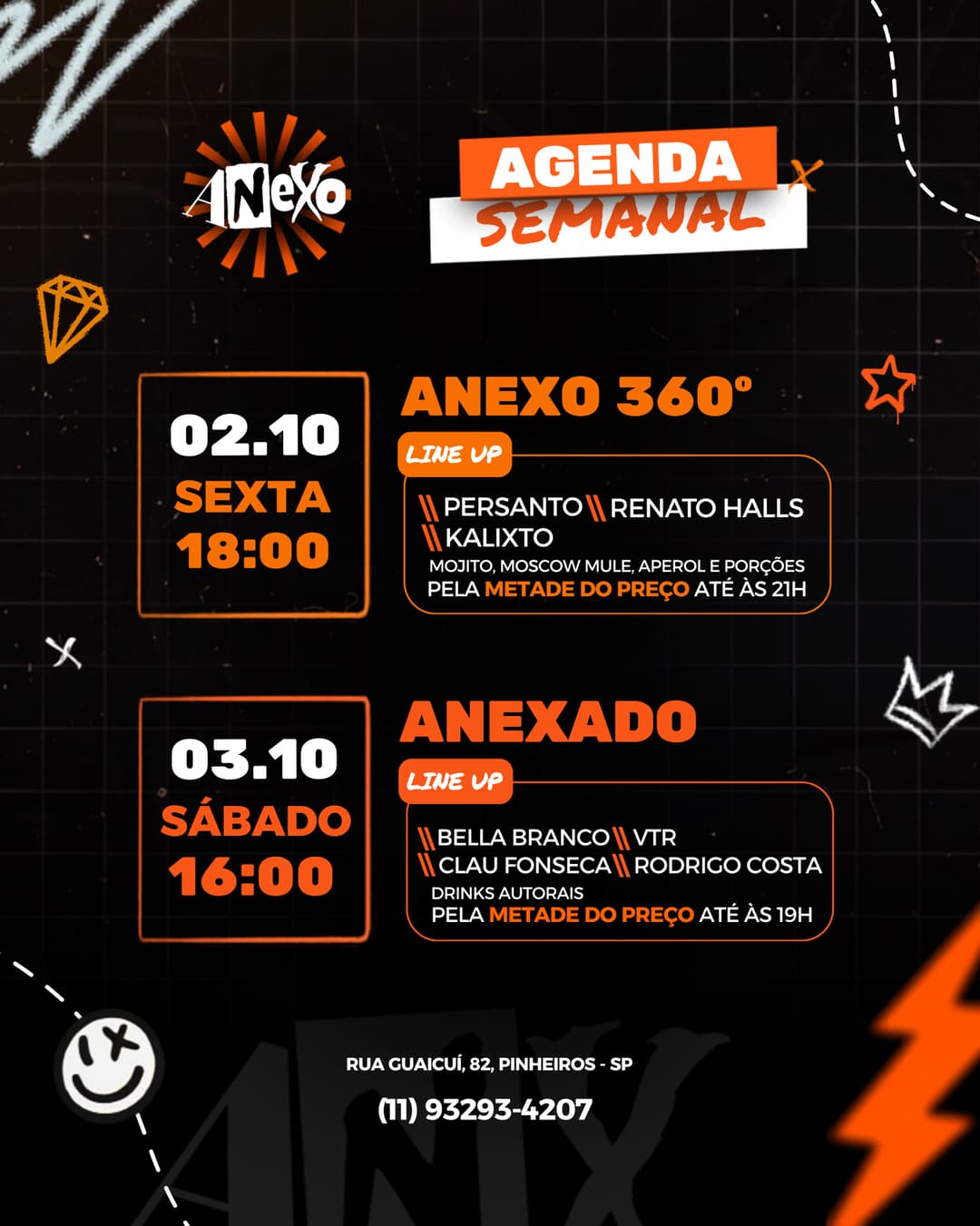 Flyer de Persanto, DJ Renato Halls e Jefferson Calixto