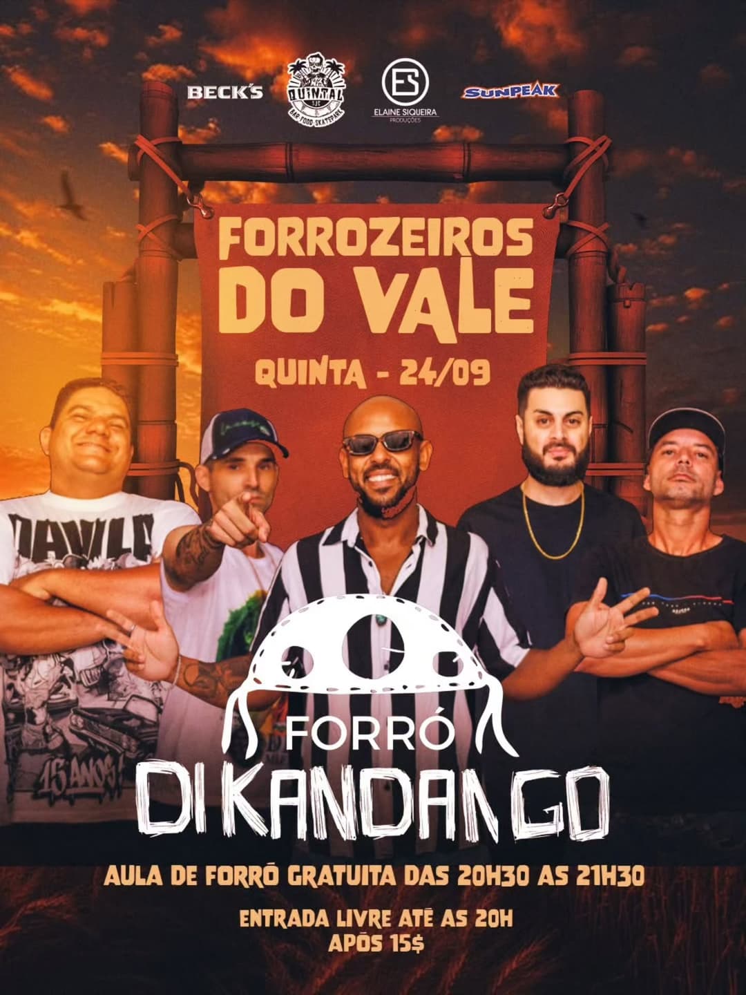 Flyer de Forró di Kandango e Forrozeiros do Vale