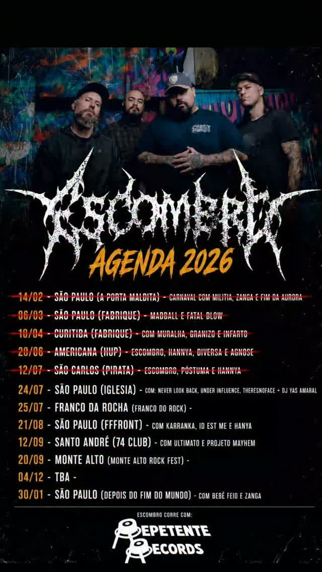 Flyer de Escombro HC, Bebê Feio e Zanga