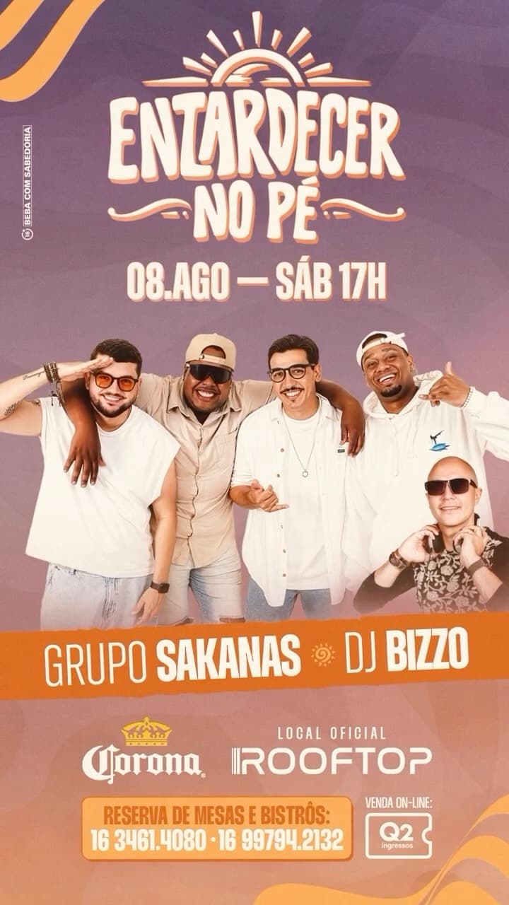 Flyer de Grupo Sakanas e DJ Bizzo