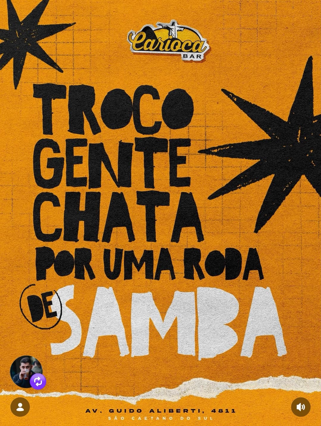 Flyer de Roda de Samba Vem Tranquilo