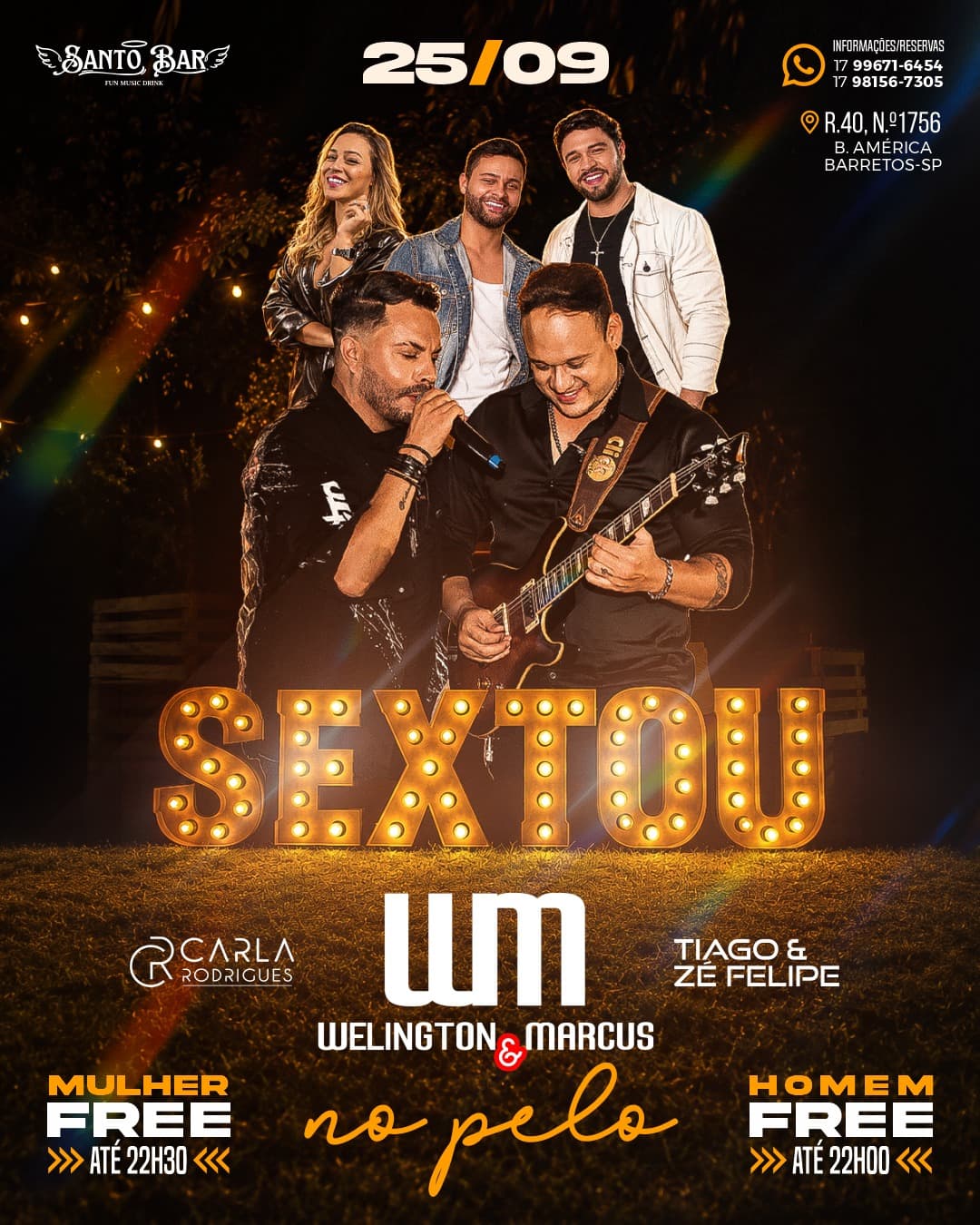 Flyer de Tiago e Zé Felipe, Wellington & Marcus e mais 1 artista